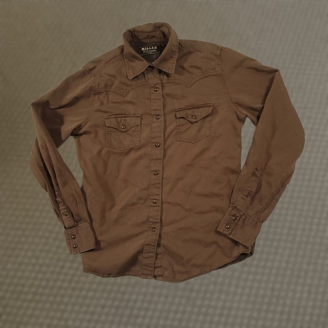 Vintage Miller Ranch Shirt Western Cowboy Pearl Snap Womens Small Brown Shirt Size S / US 4 / IT 40 - 1 Thumbnail