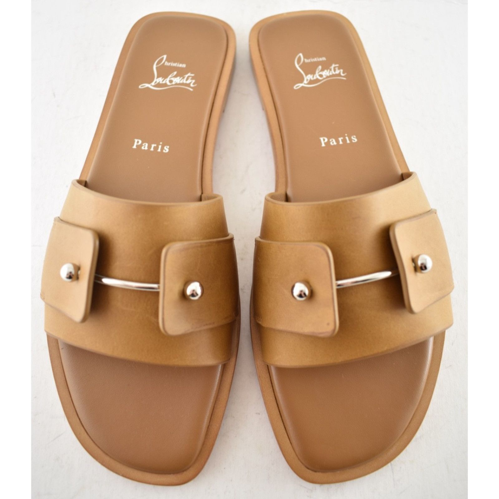 Christian Louboutin Christian Louboutin Chambelimule Flat Tera Brown Sandal 36 Size US 6 / IT 36 - 8 Thumbnail
