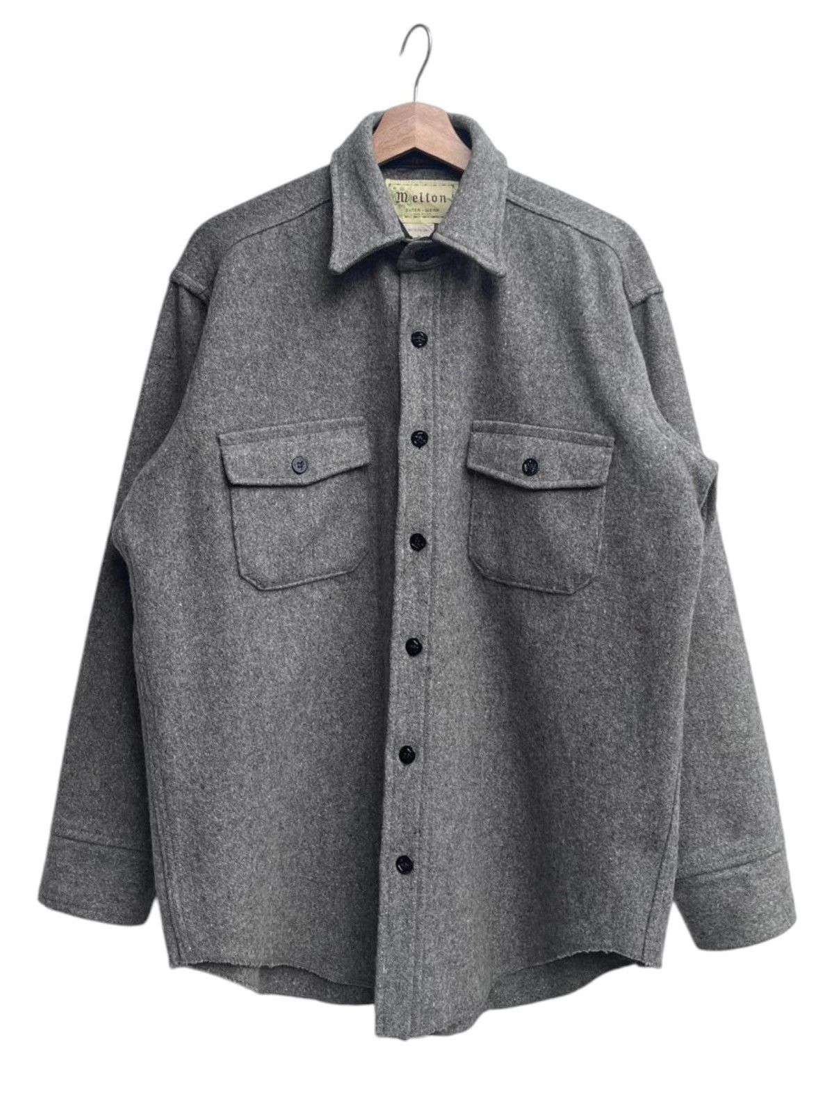 The Workers Club × Vintage Vintage Melton Wool Shirt Jacket/OverShirt Size US L / EU 52-54 / 3 - 1 Thumbnail
