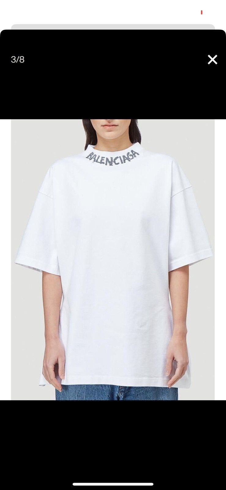 image of Balenciaga Scribble Logo Tshirt in White, Men's (Size Small)