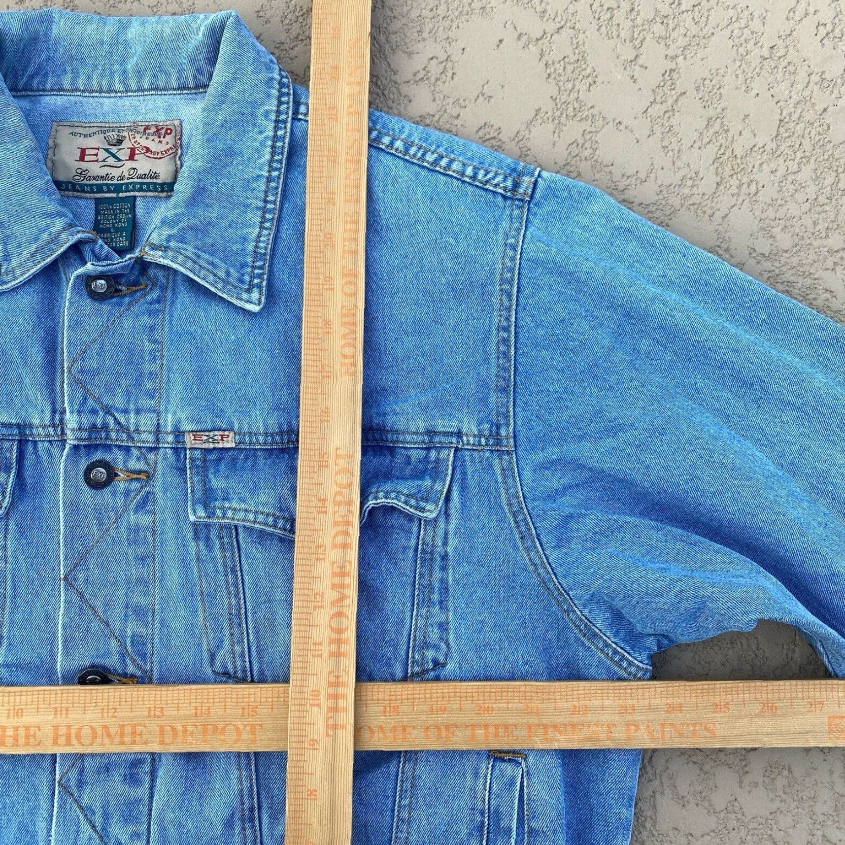 Express VINTAGE Express Denim Jean Jacket L Blue Women Jacket L Blue Express Denim Jean Jacket Women Size 36" / US 14 / IT 50 - 4 Thumbnail