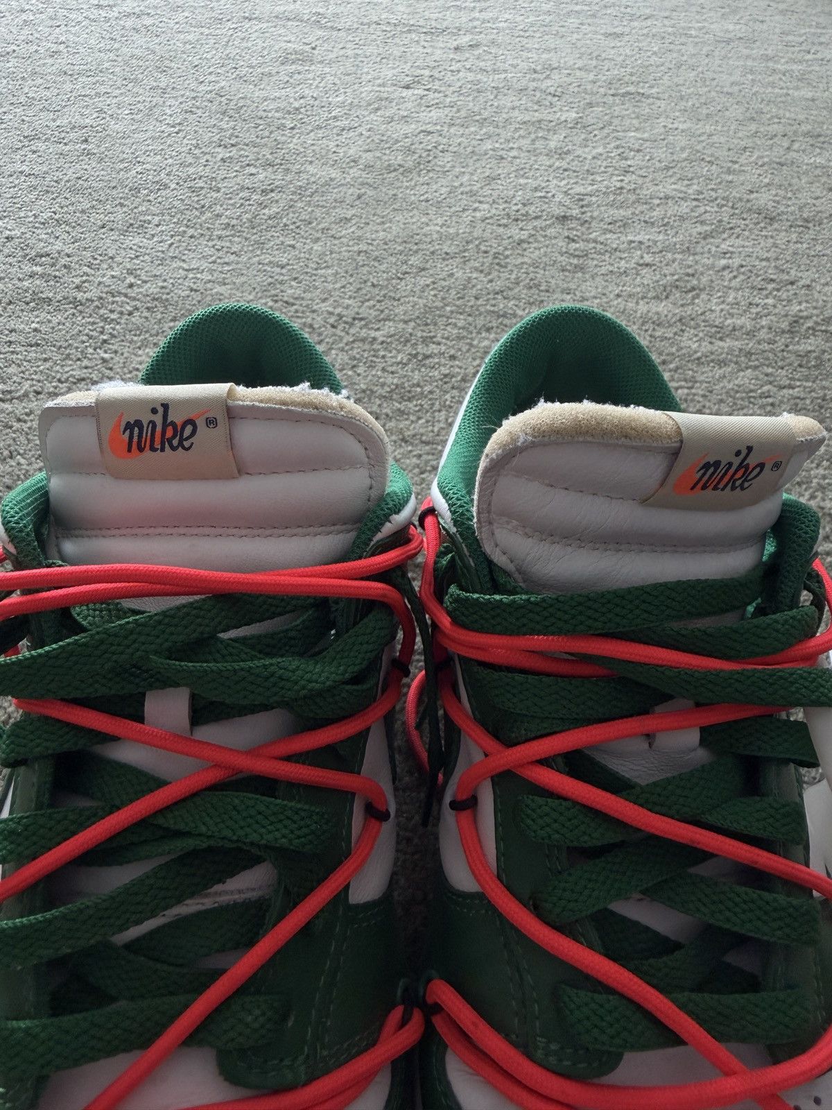 Nike × Off-White OFF WHITE X NIKE DUNK LOW PINE GREEN Size US 9.5 / EU 42-43 - 7 Thumbnail
