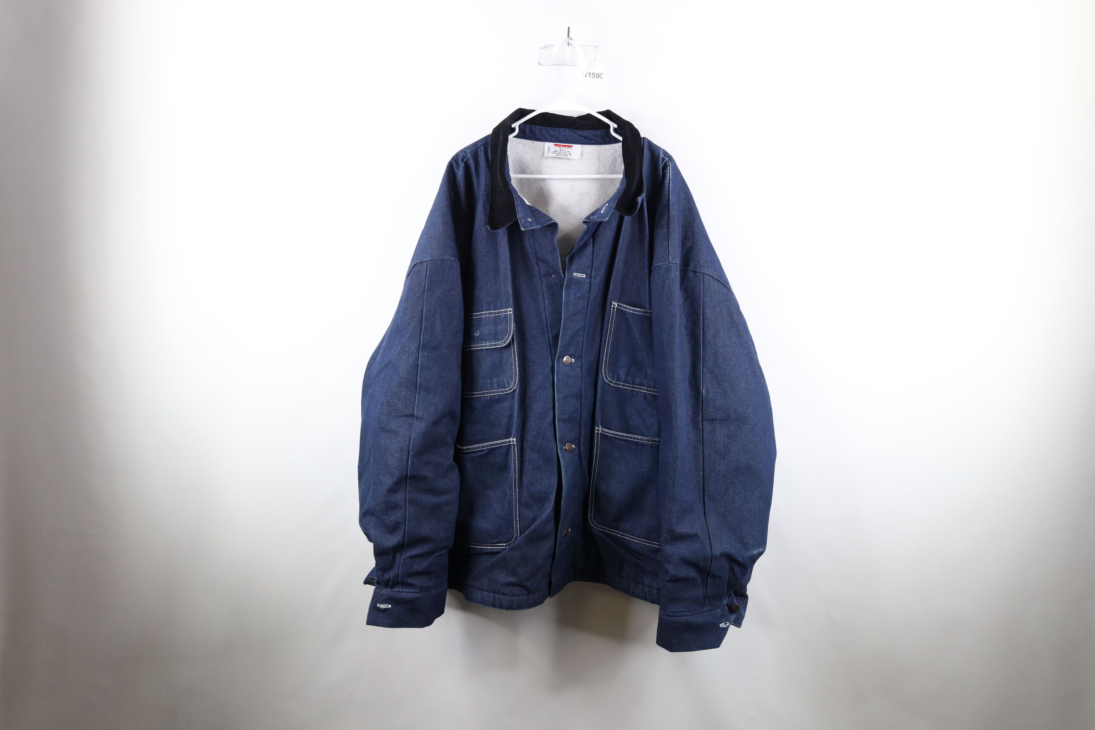 image of Vintage 90's Streetwear Blanket Lined Denim Chore Barn Jacket in Blue, Men's (Size 2XL)