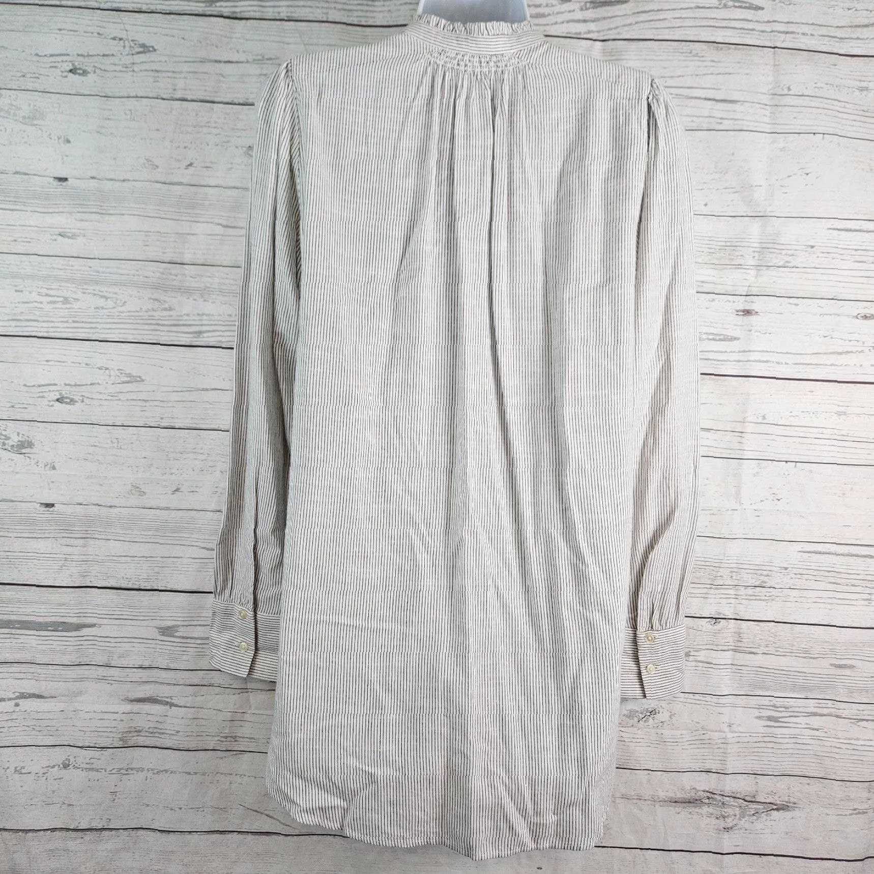Loft LOFT Ann Taylor Womens Button Up Top Sz S Black White Stripe Rayon Shirt Womens Size S / US 4 / IT 40 - 3 Thumbnail