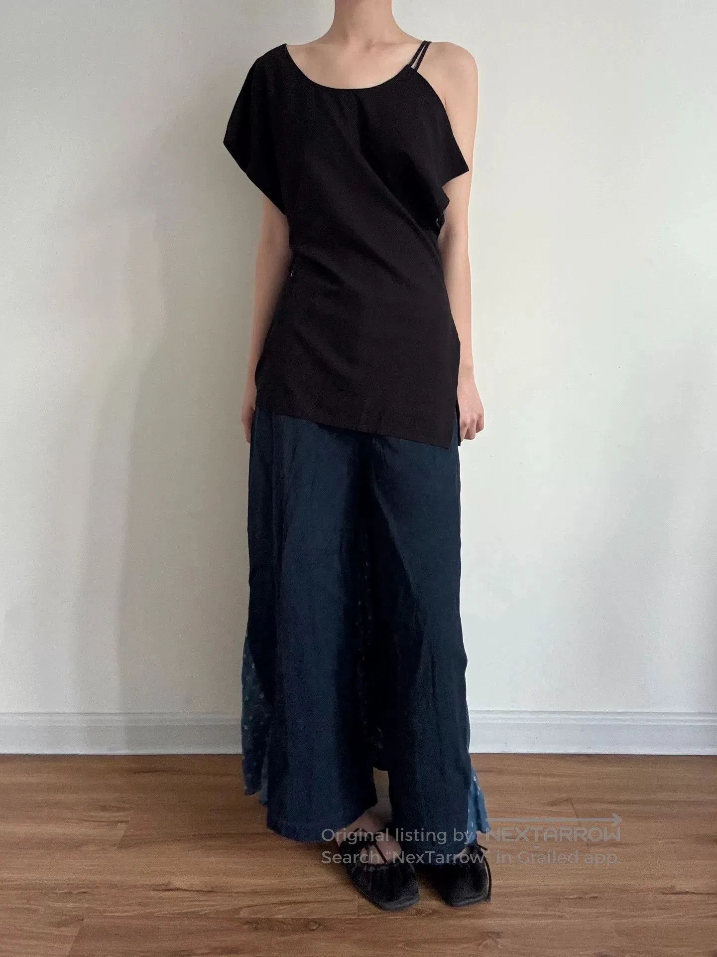 Yohji Yamamoto Black Asymmetric Shoulder Top by Limi Feu. Size S / US 4 / IT 40 - 2 Thumbnail