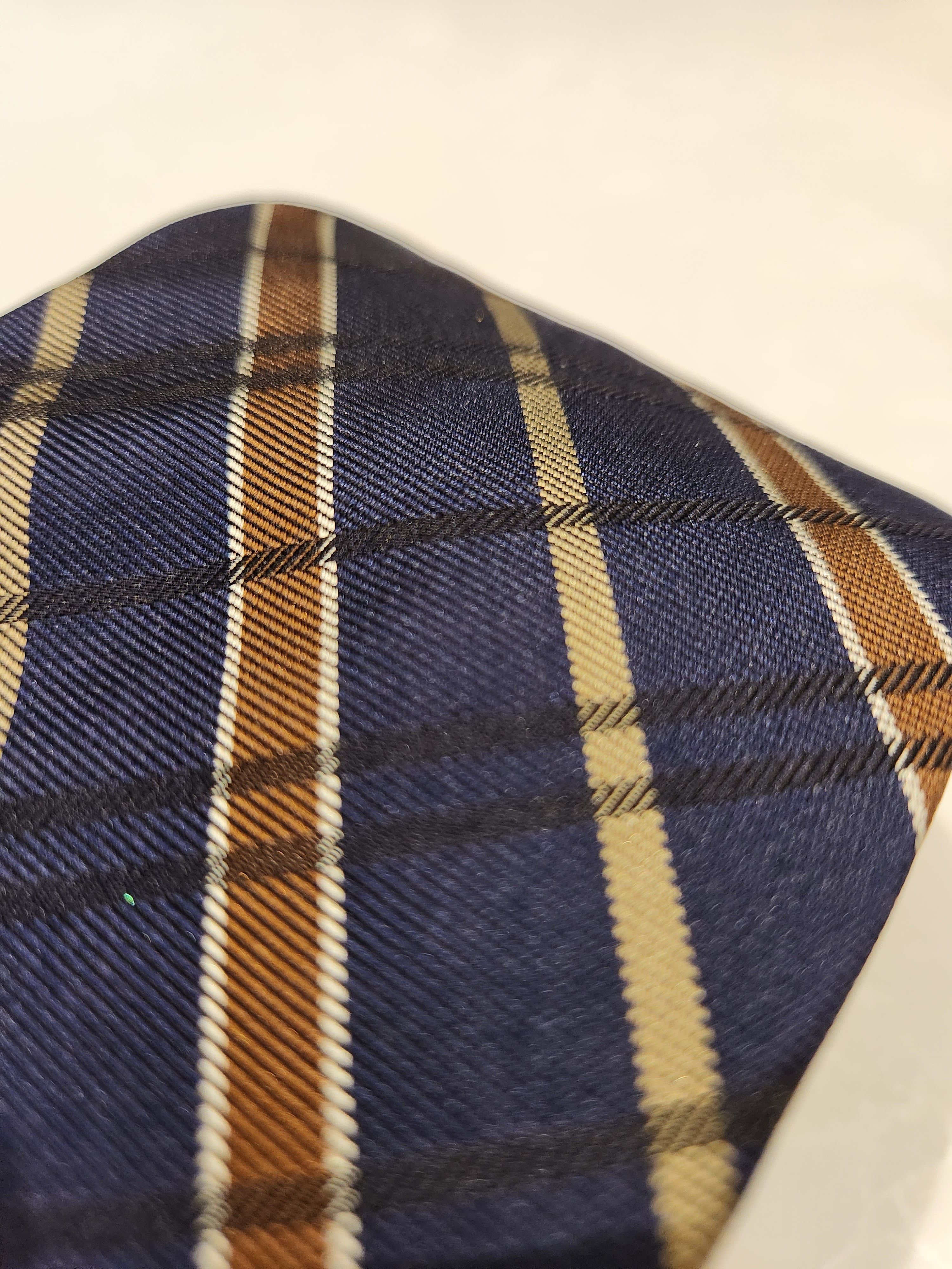 Brooks Brothers Makers and Merchants Gold Burnt Orange Navy Tie Size ONE SIZE - 3 Thumbnail