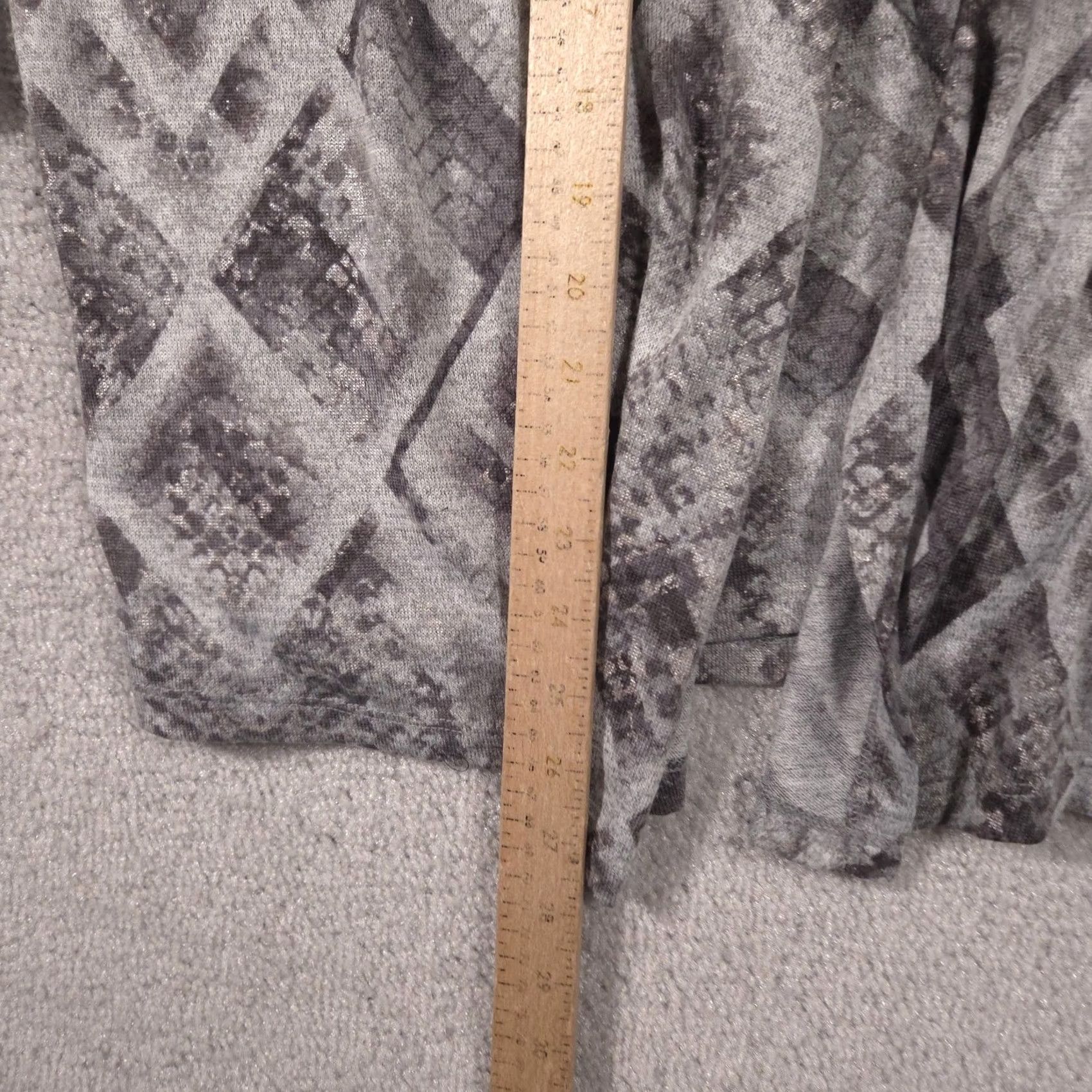 Vintage Alfred Dunner Cardigan Sweater Womens L Gray Geometric Open Front Knit V-Neck 3/4 Sleeve Casual Fall Size L / US 10 / IT 46 - 5 Thumbnail