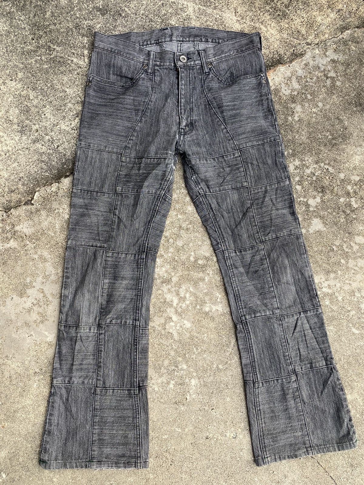 Japanese Brand Vintage Japanese Brands Rupert Patchwork Flare Pants Size US 31 - 2 Thumbnail