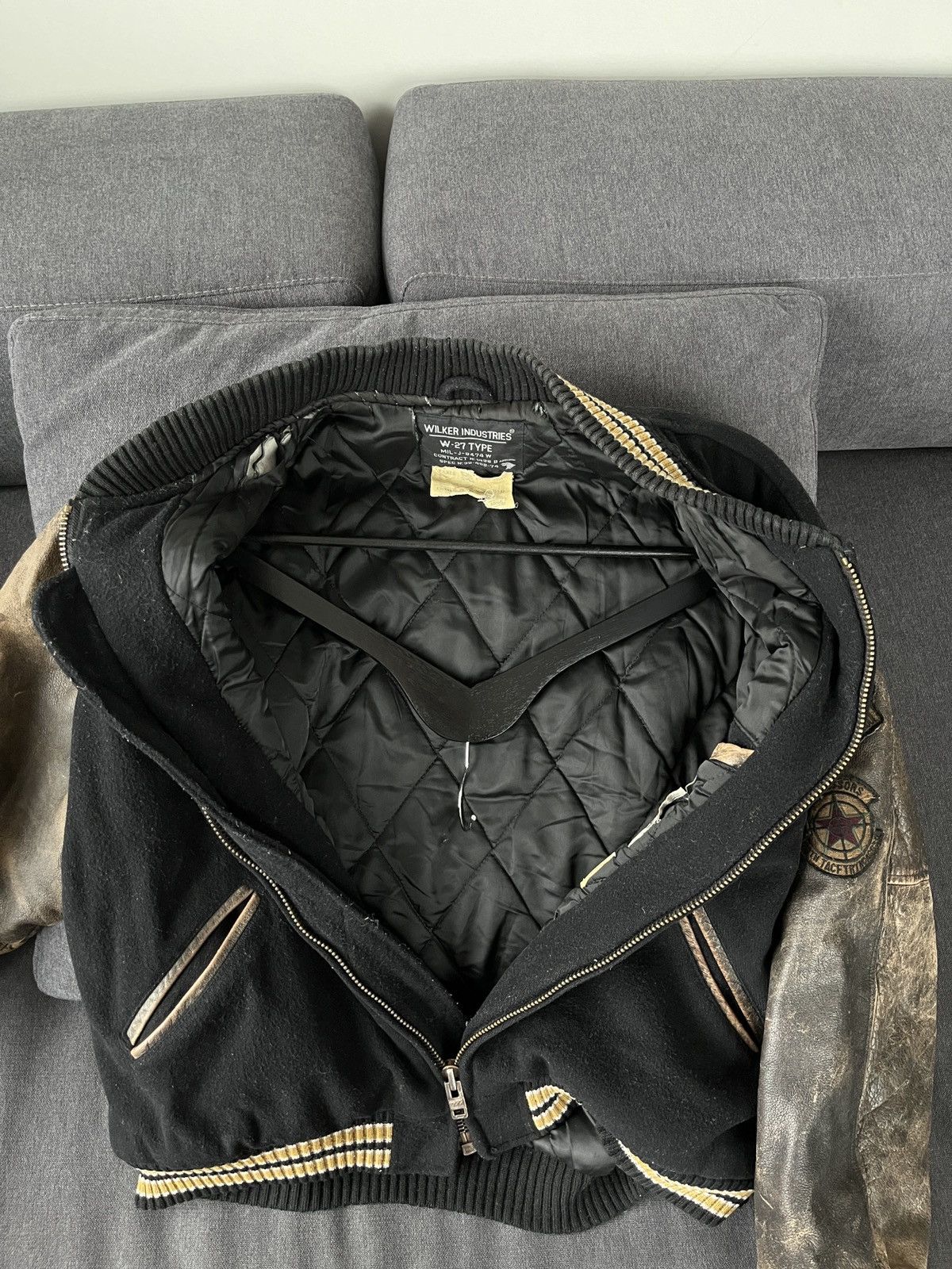 Vintage Wilker Inc. Knoxville Tn Military W-27 Flyers Bomber Jacket Size US L / EU 52-54 / 3 - 16 Thumbnail