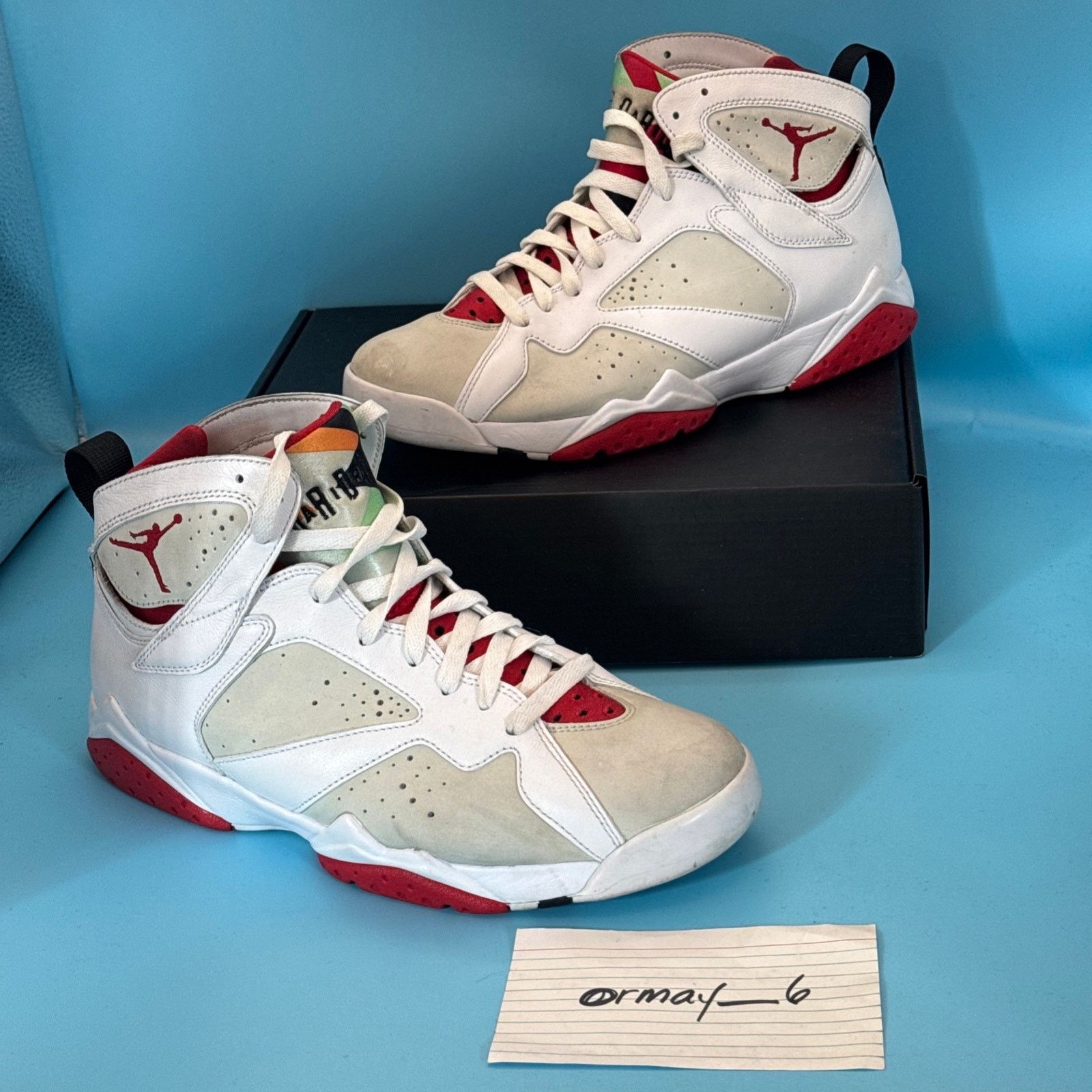 Jordan Brand Air Jordan 7 Retro 2015 Hare m9 w10.5 Size US 9 / EU 42 - 3 Thumbnail