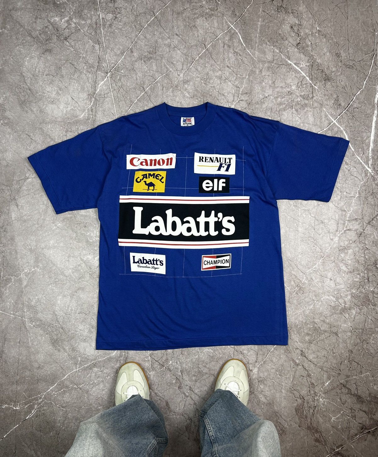 Vintage Vintage 90's Renault Formula1 T-Shirt Labatt's Size US XL / EU 56 / 4 - 1 Thumbnail