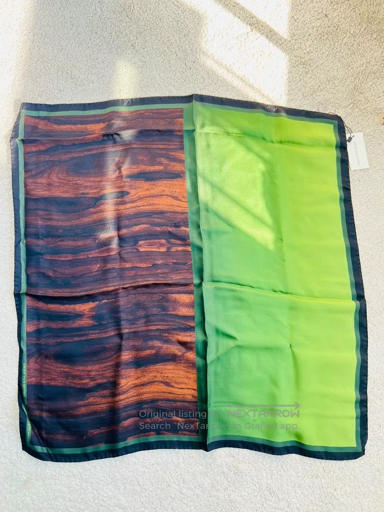 Dries Van Noten Dries Van Noten Wood-Grain Pattern Color-Blocked Scarf Size ONE SIZE - 1 Thumbnail