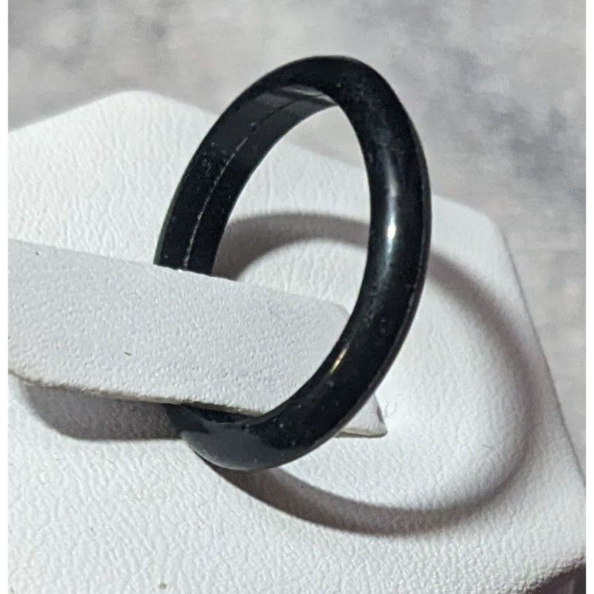 Other Simple Black Rubber Fashion Ring Size 6 1/4 Size ONE SIZE - 6 Thumbnail
