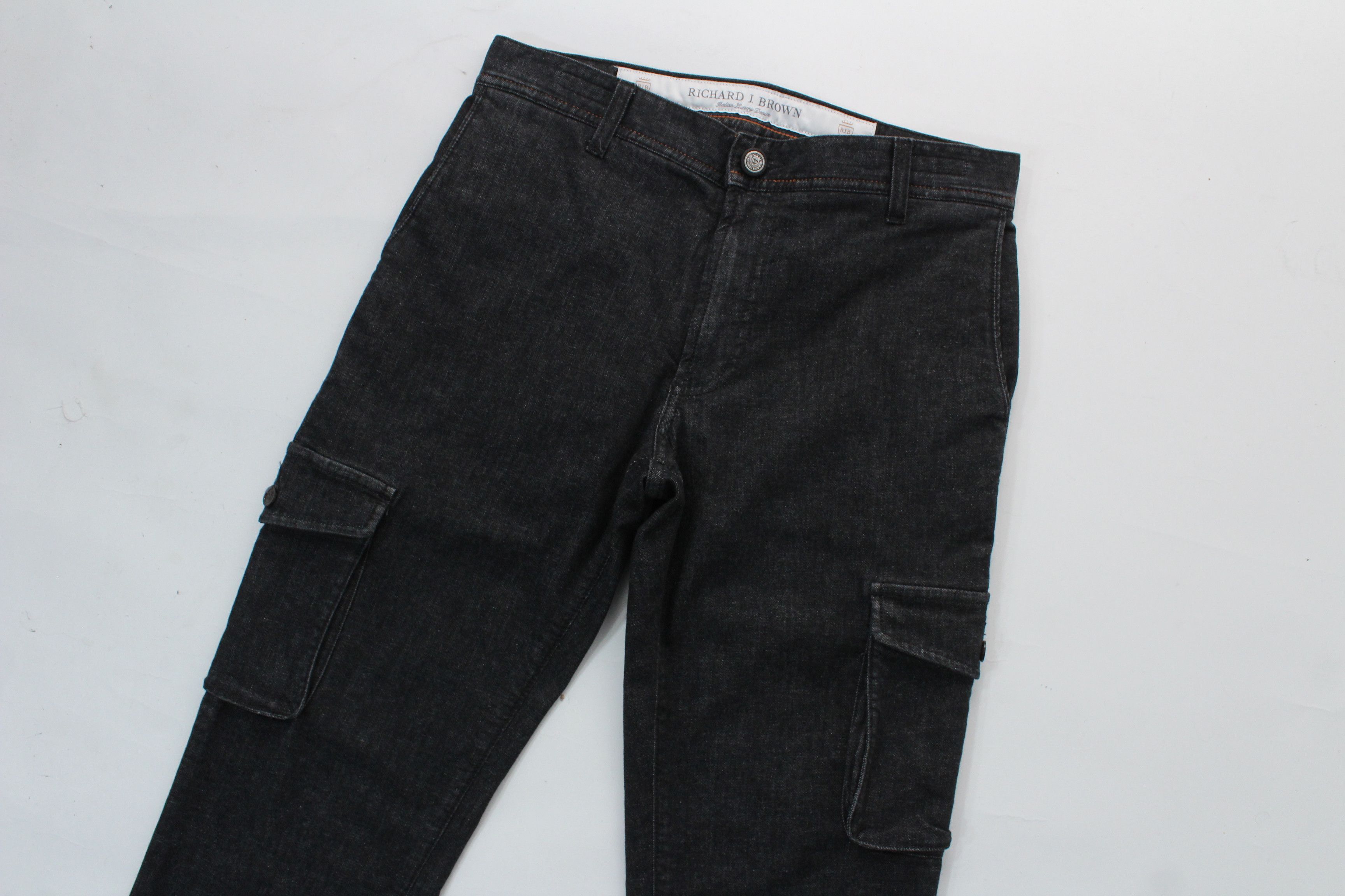 Other Richard J. Brown Nairobi Black Cargo Denim Trousers Size 29 Size US 29 - 5 Thumbnail
