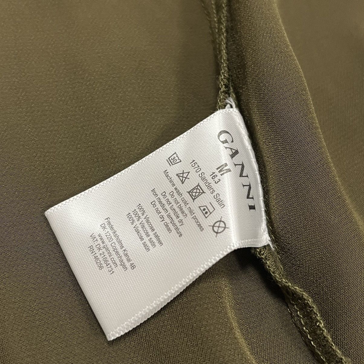 Ganni Khaki green Ganni satin button-up shirt Size M / US 6-8 / IT 42-44 - 6 Thumbnail