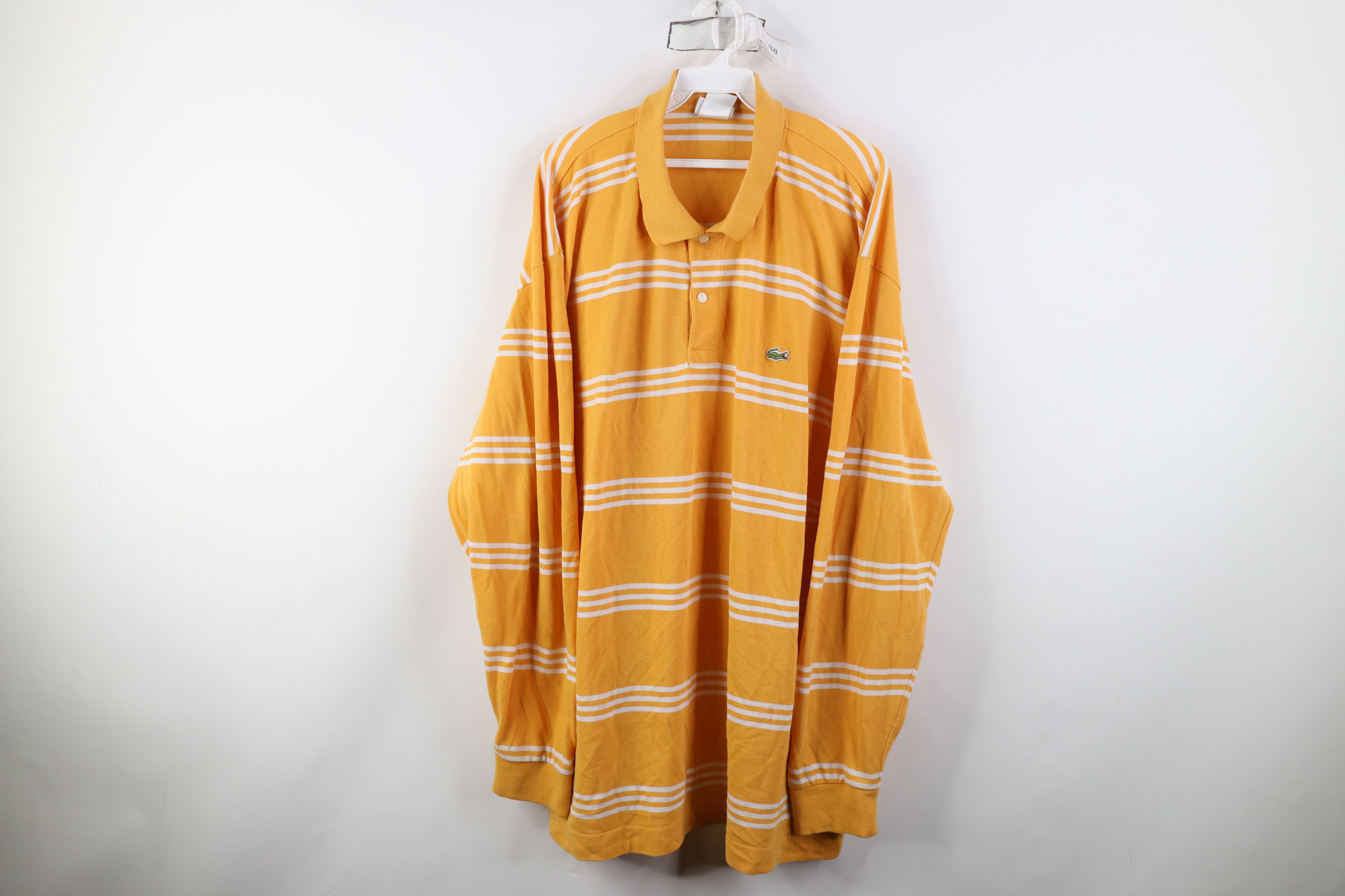 Lacoste Vintage Lacoste Logo Striped Long Sleeve Rugby Polo Shirt Size US XXL / EU 58 / 5 - 1 Thumbnail