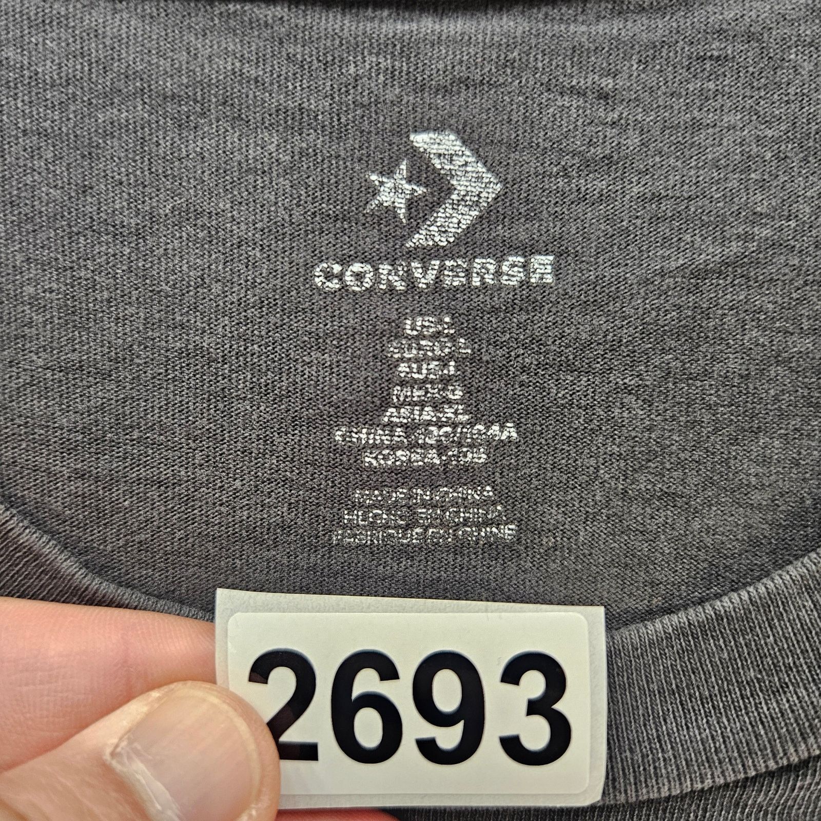 Converse CONVERSE MEN'S LARGE BLACK GARMENT DYE DISTRESS SS TSHIRT Size US L / EU 52-54 / 3 - 5 Thumbnail