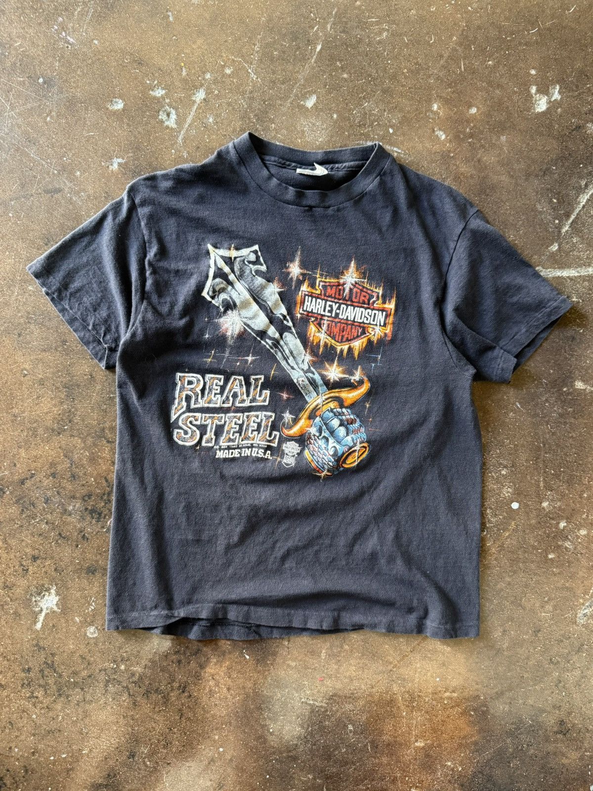 Harley Davidson vintage 80s rare harley davidson real steel grunge shirt Size US L / EU 52-54 / 3 - 1 Thumbnail