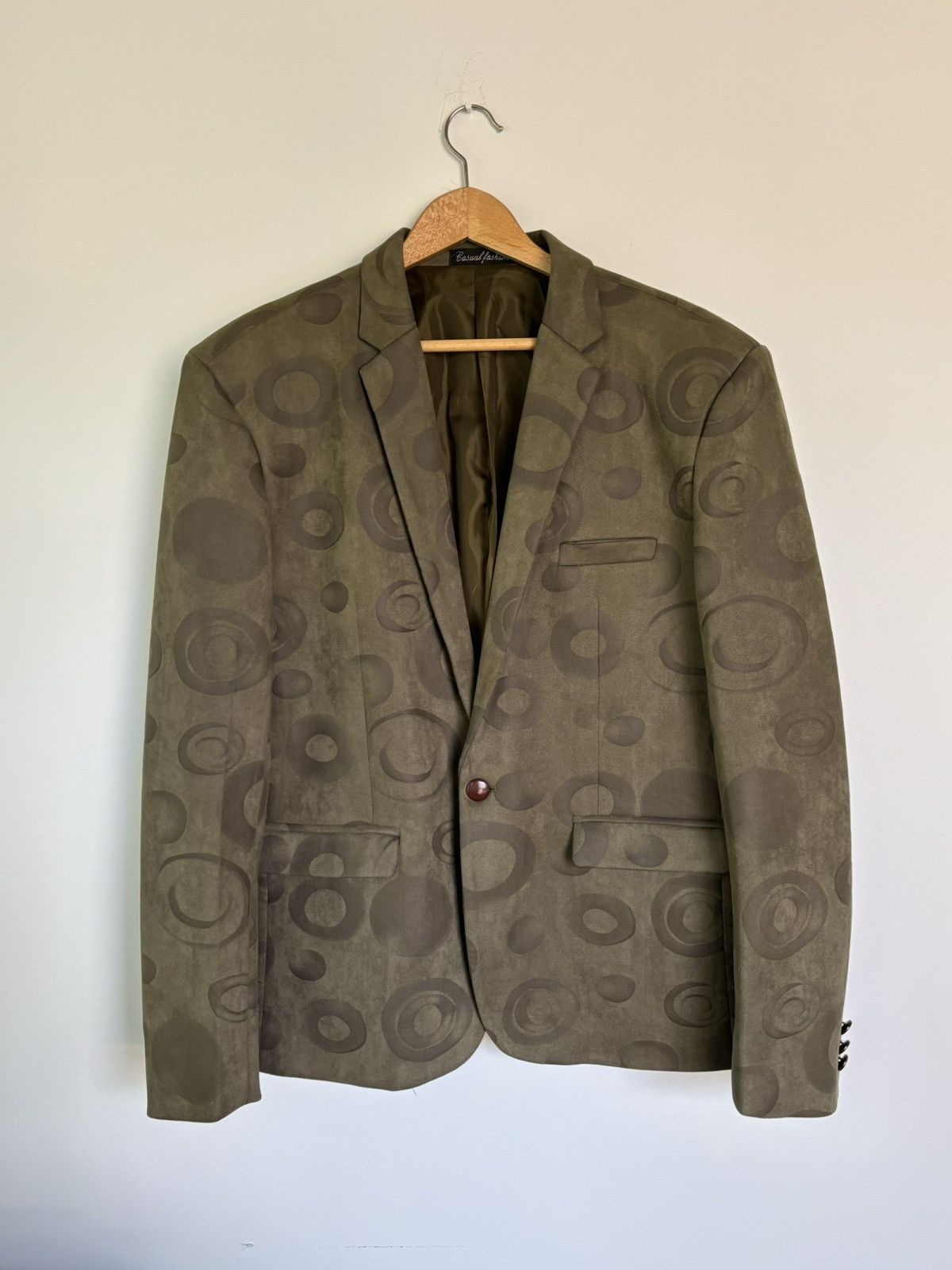 Japanese Brand × Other × Vintage The Riddler Ass Coat Micro Suede 90s Vintage Blazer Pattern Size 36S - 3 Thumbnail