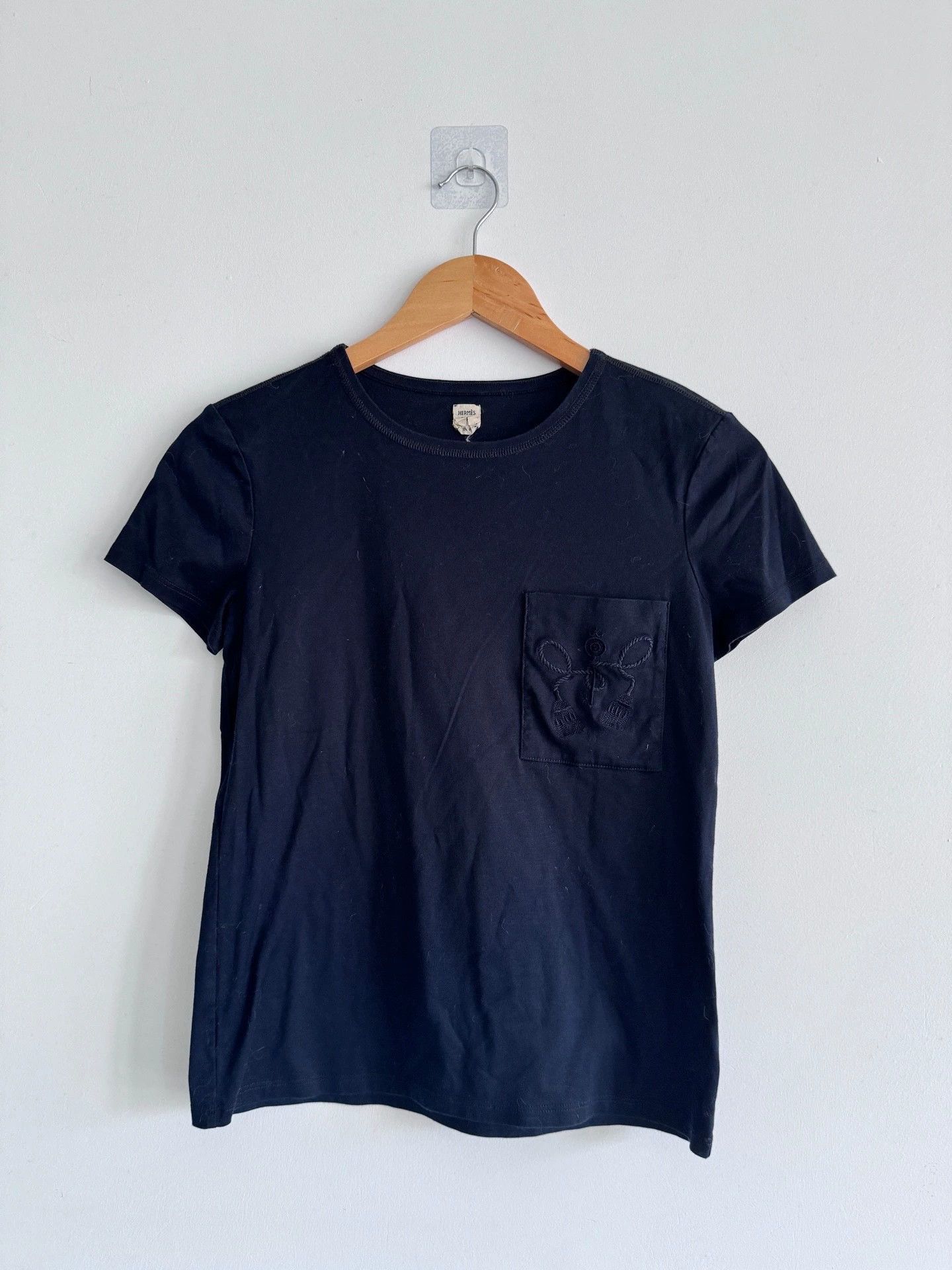 Hermes Hermes Navy Pocket Short-Sleeve T-Shirt - dmc Size US XS / EU 42 / 0 - 1 Thumbnail