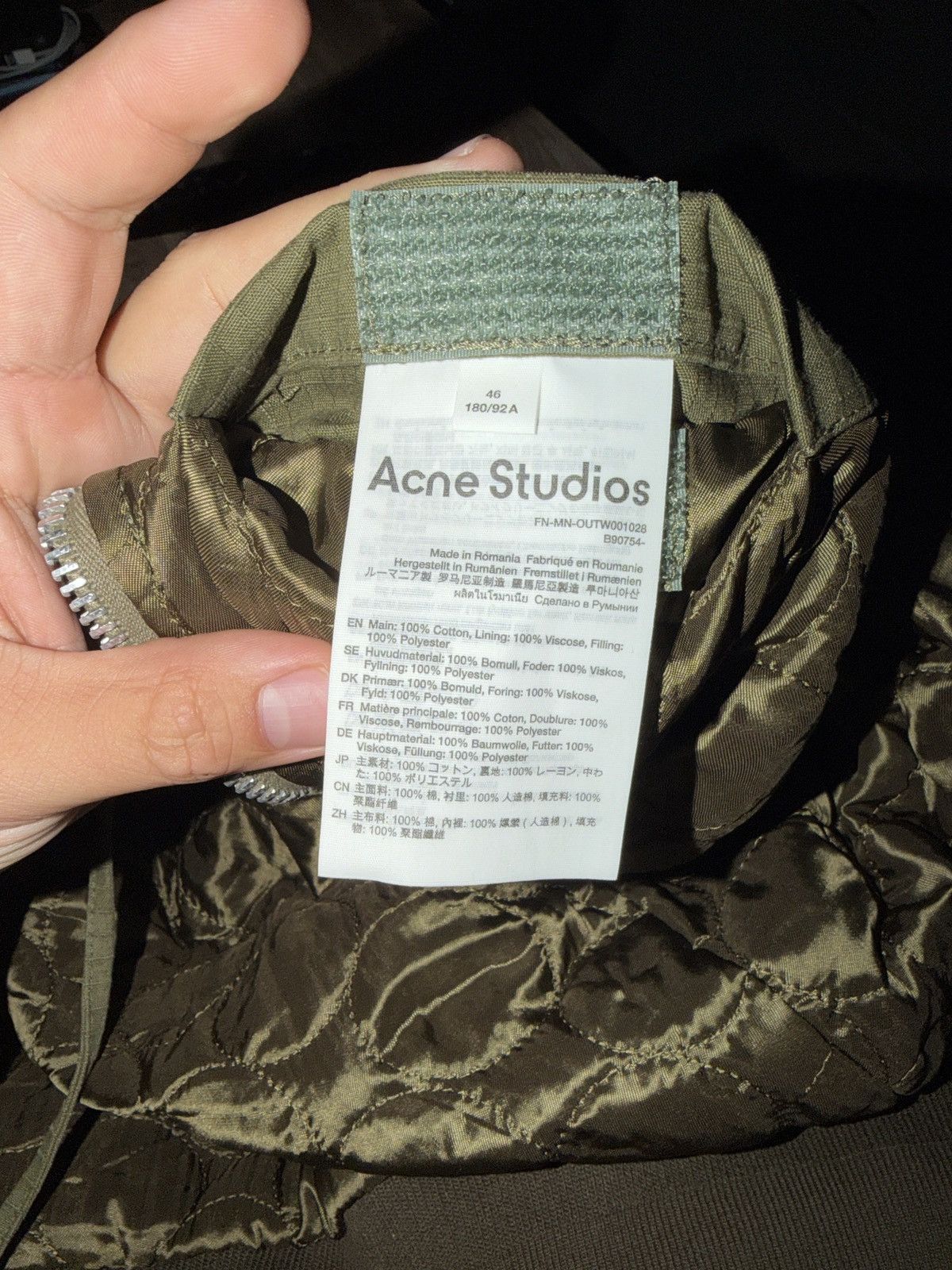 Acne Studios Acne Studios Bomber Olive Green 46US/36EU Size US L / EU 52-54 / 3 - 5 Thumbnail