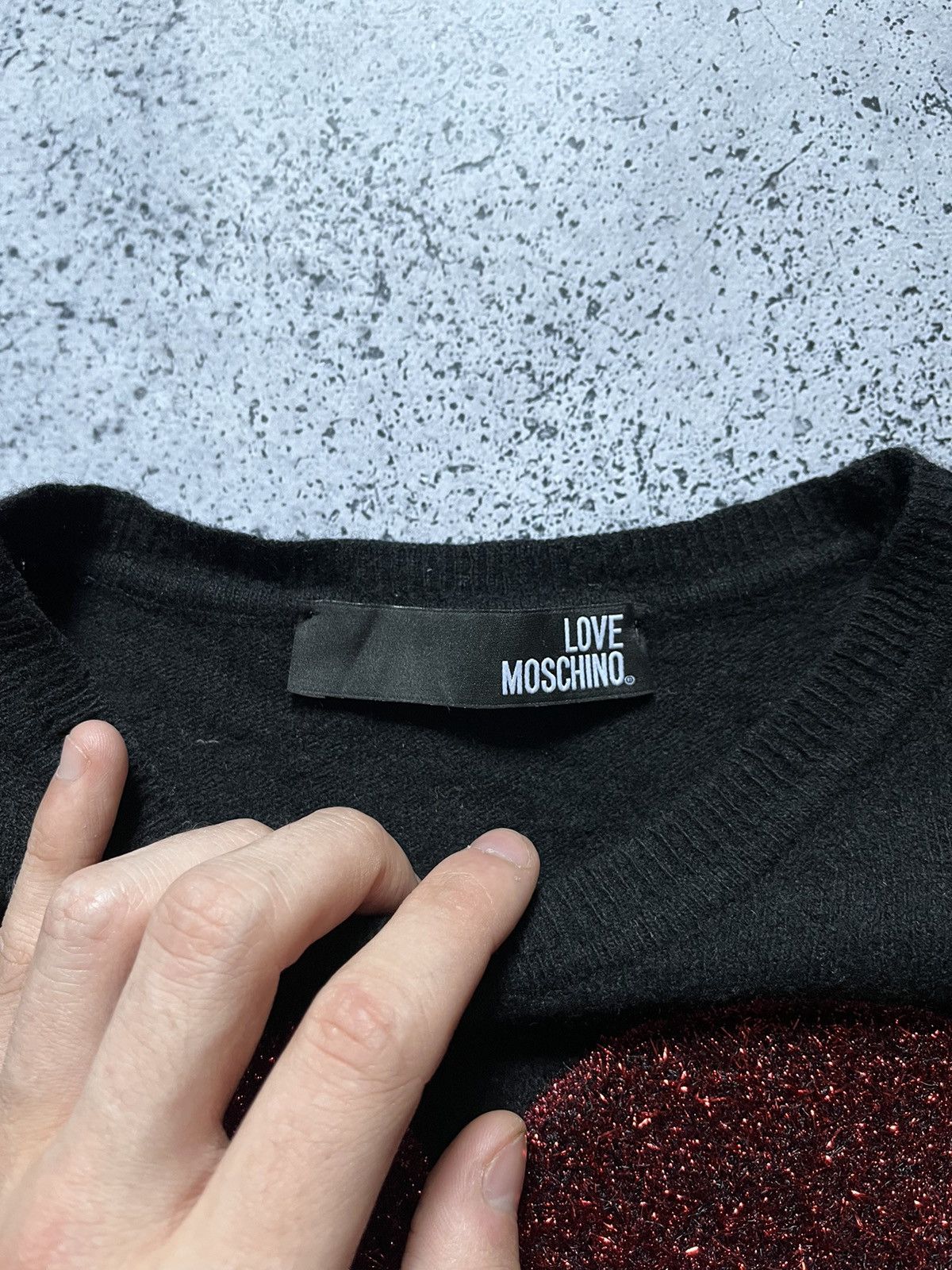 Love Moschino × Moschino × Vintage Vintage Moschino Women’s Sweater Big Logo Hearts Y2K USA Size S / US 4 / IT 40 - 3 Thumbnail