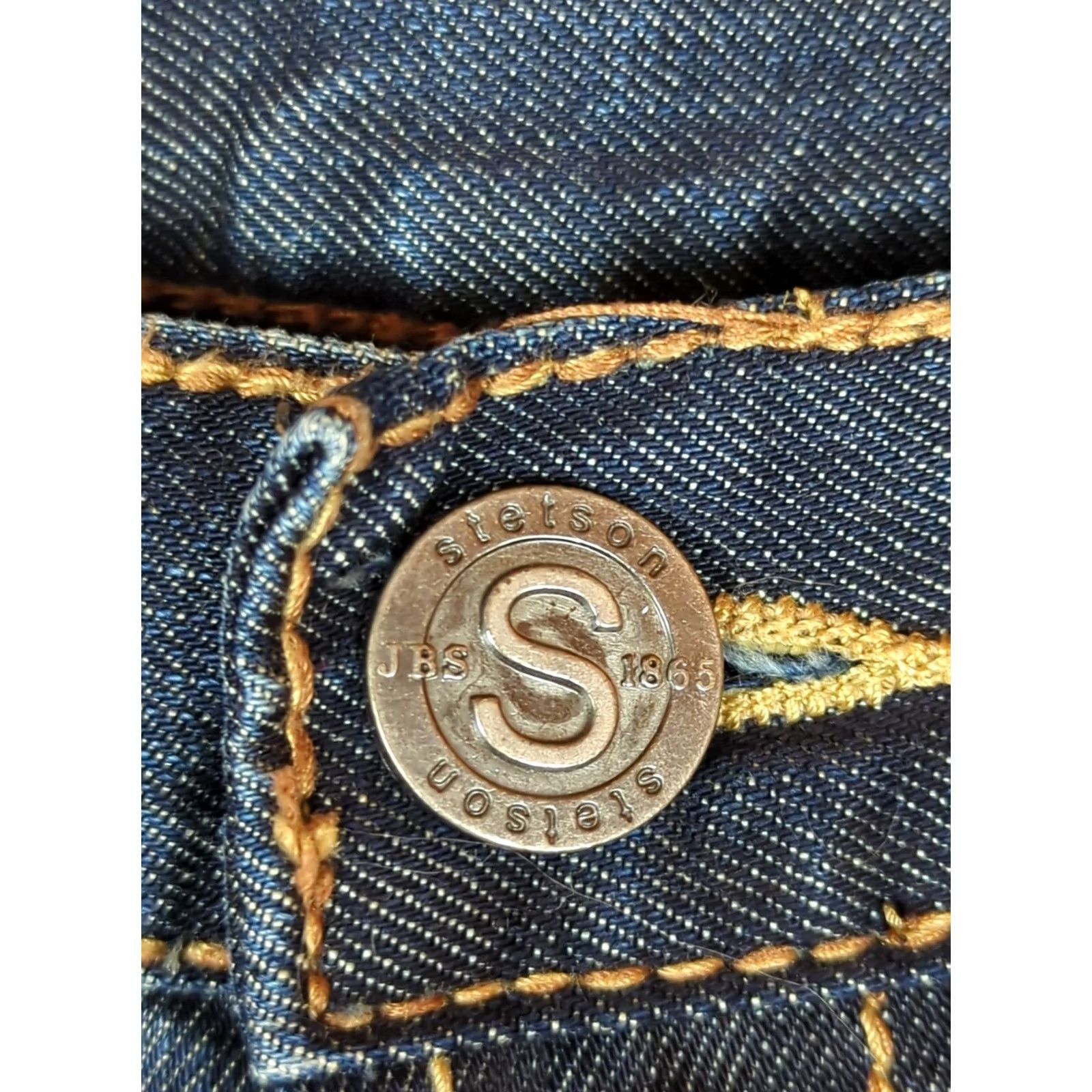 Stetson JOHN B. STETSON Jeans 1312 Modern Straight Leg Men's 42/36 Blue Denim Regular 5-Pocket Shirt Size US 42 / EU 58 - 5 Thumbnail