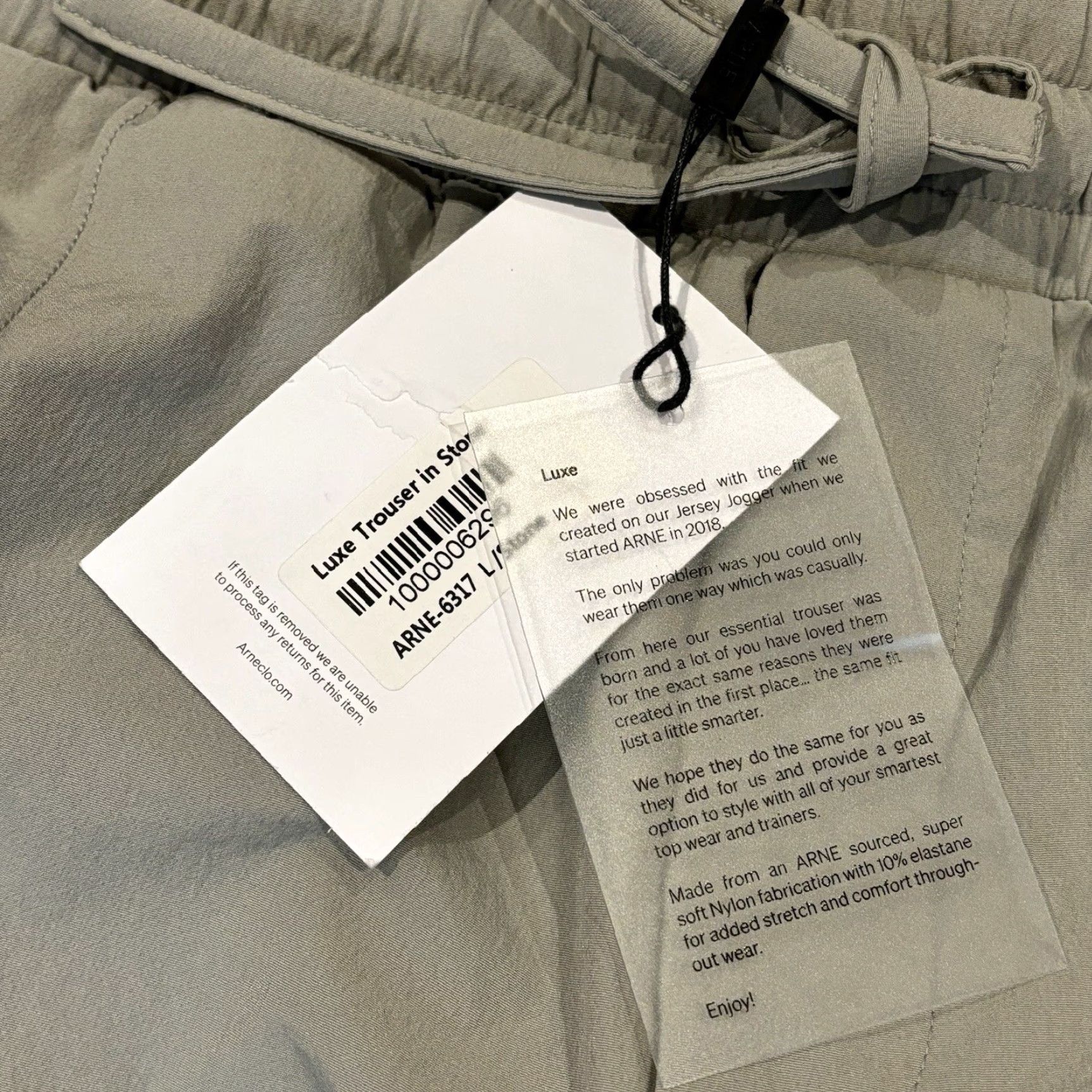 Vintage Arne Luxe Stone Gray Women’s Size Large Straight Leg Trousers New With Tags Size 36" / US 14 / IT 50 - 5 Thumbnail