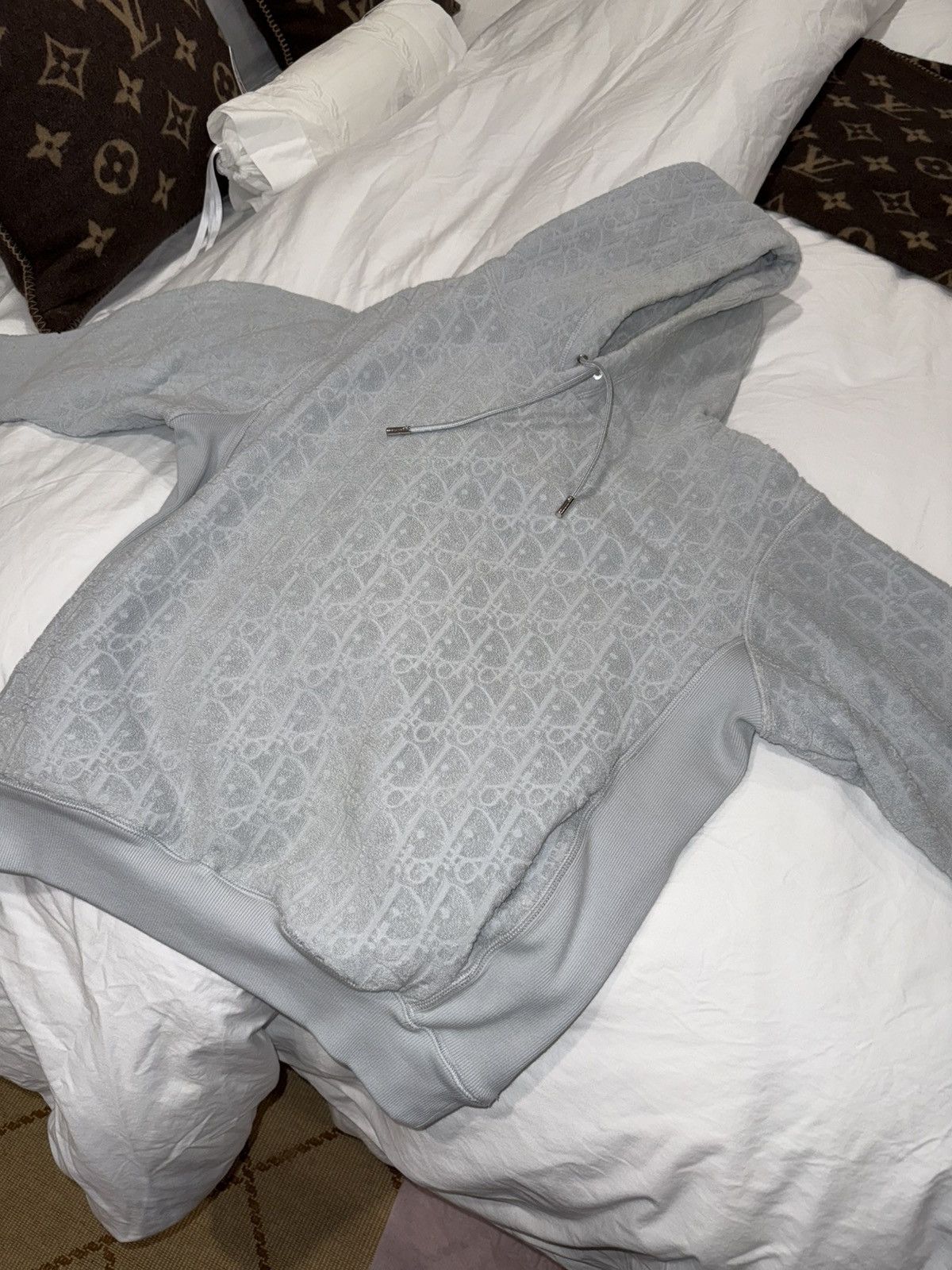 Dior Dior Oblique Terry Hoodie Blue Grey Size US M / EU 48-50 / 2 - 9 Thumbnail