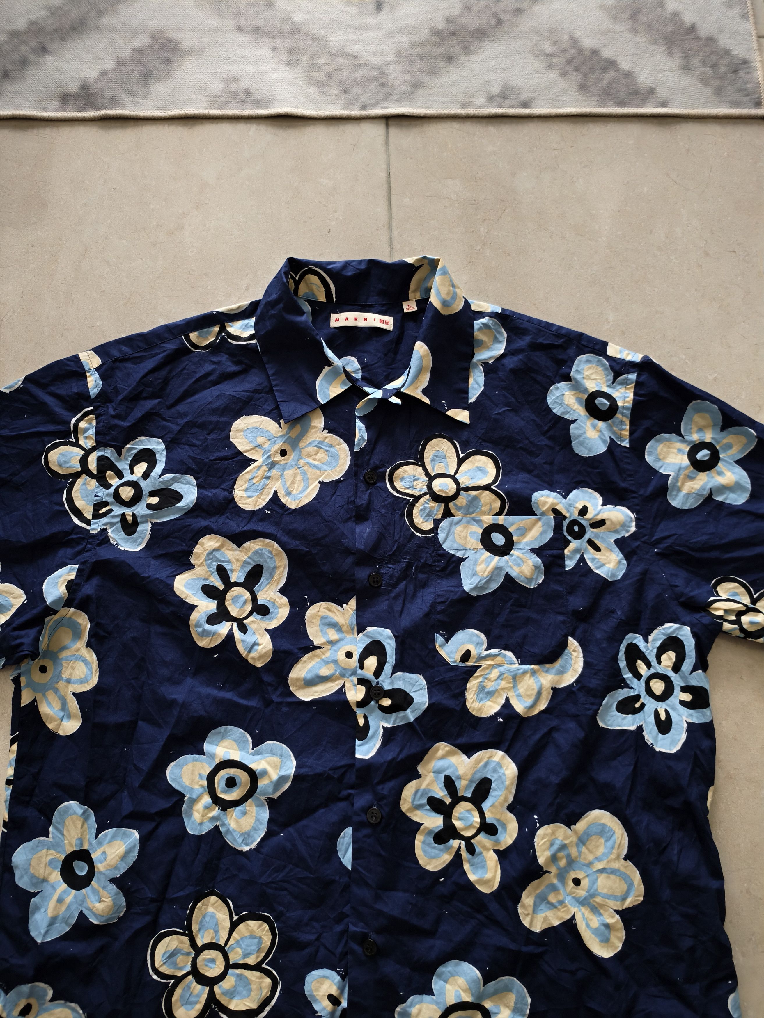 Designer × Marni × Uniqlo 🔥STEALS🔥Very Rare Marni Uniqlo Floral Shirt Size US XL / EU 56 / 4 - 3 Thumbnail