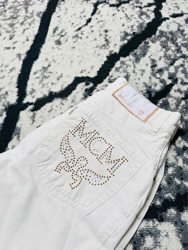 MCM Mcm jeans pants logo white gold 27 S Size 27" / US 4 / IT 40 - 3 Thumbnail