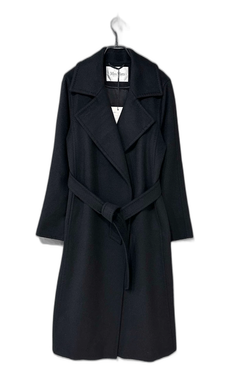 Max Mara MaxMara Black Long Coat for Women Size L / US 10 / IT 46 - 1 Thumbnail