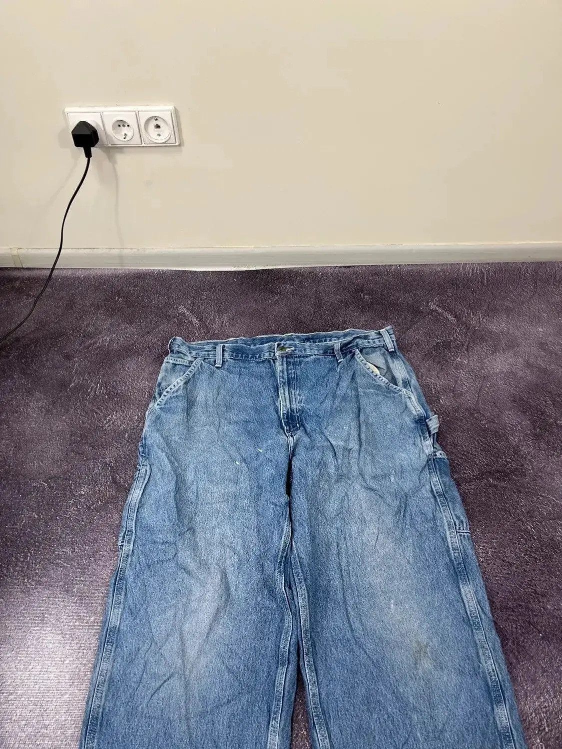 Carhartt × Vintage Vintage 90s Carhartt Faded Blue Denim Work Hype Baggy Jeans Size US 40 / EU 56 - 6 Thumbnail