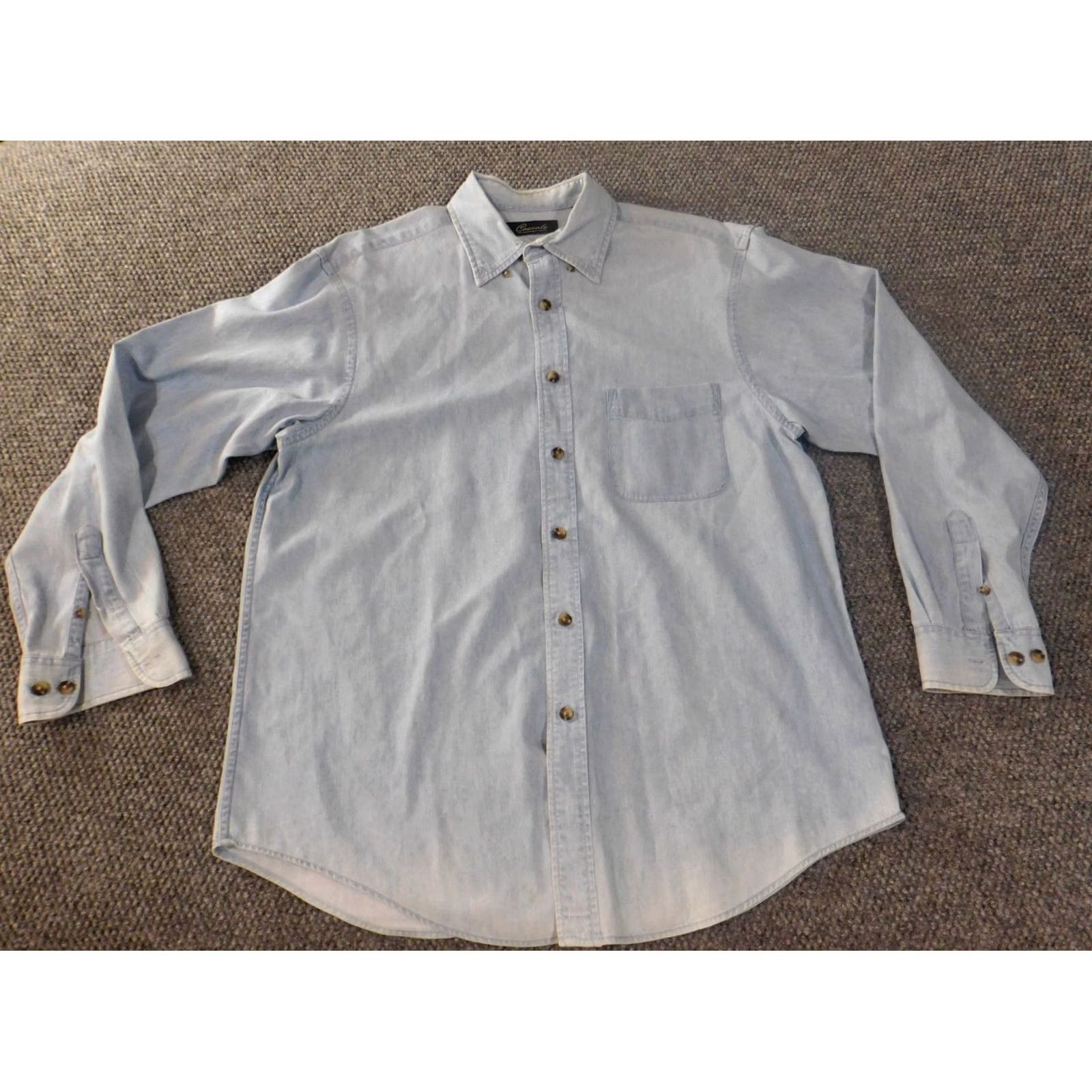 Roundtree & Yorke Roundtree & Yorke Shirt Large Denim Blue Mens Casuals Button Up Size US L / EU 52-54 / 3 - 2 Thumbnail
