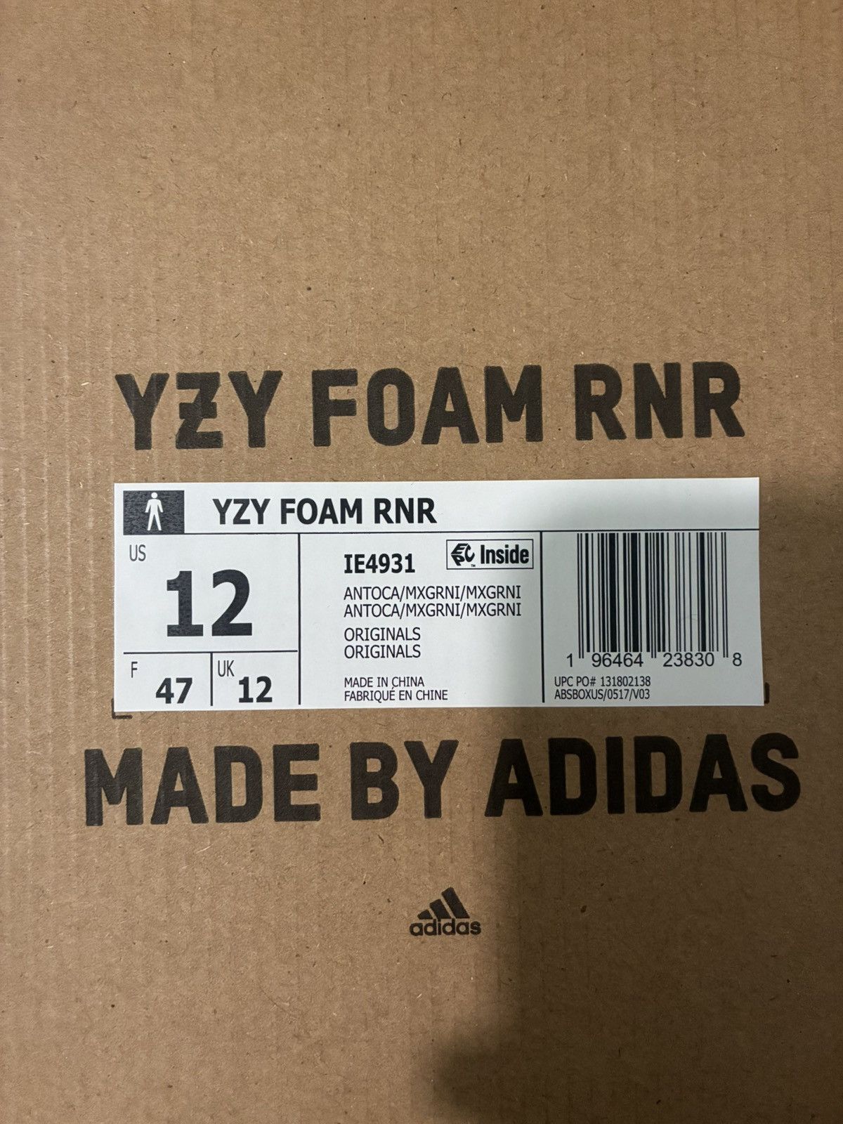 Adidas × Kanye West Adidas Yeezy MX Granite Foam RnnR SKU IE4931 Brand New Size US 12 / EU 45 - 9 Thumbnail