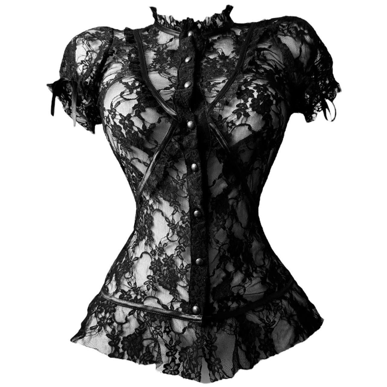 Vintage Avant garde lace blouse Size S / US 4 / IT 40 - 2 Thumbnail
