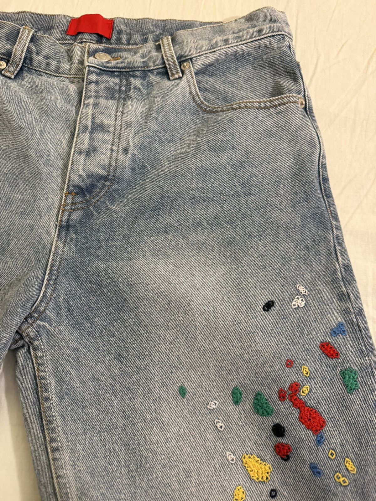 Fugazi Chain Splatter Jeans Light Wash M