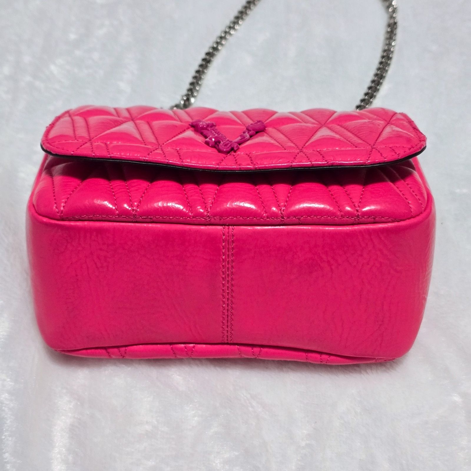 Versace Versace Virtus Quilted Matelassé Leather Crossbody Bag Pink Size ONE SIZE - 6 Thumbnail