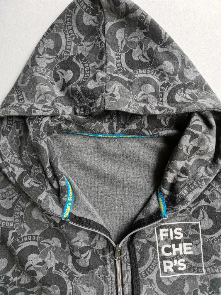 Other Fischer's Full Print Small Logo Hoodie Zipper Sweatshirt Size US L / EU 52-54 / 3 - 5 Thumbnail