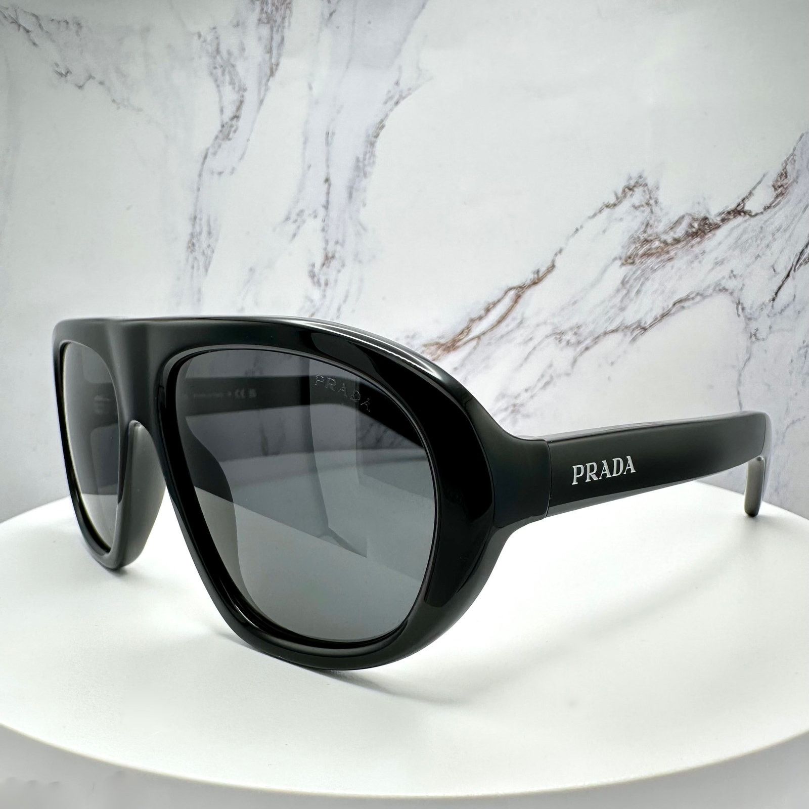 Prada New PRADA Sunglasses Black 2025 Collection Aviator Shield Size ONE SIZE - 5 Thumbnail