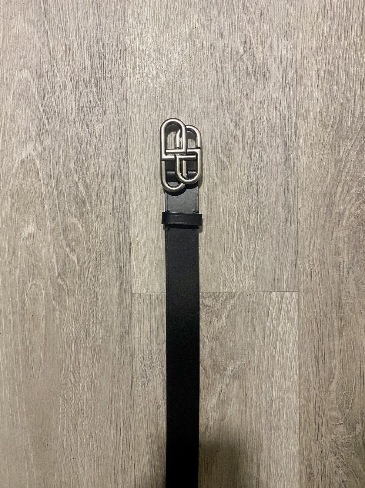 image of Balenciaga Buckle Belt in Grey, Men's