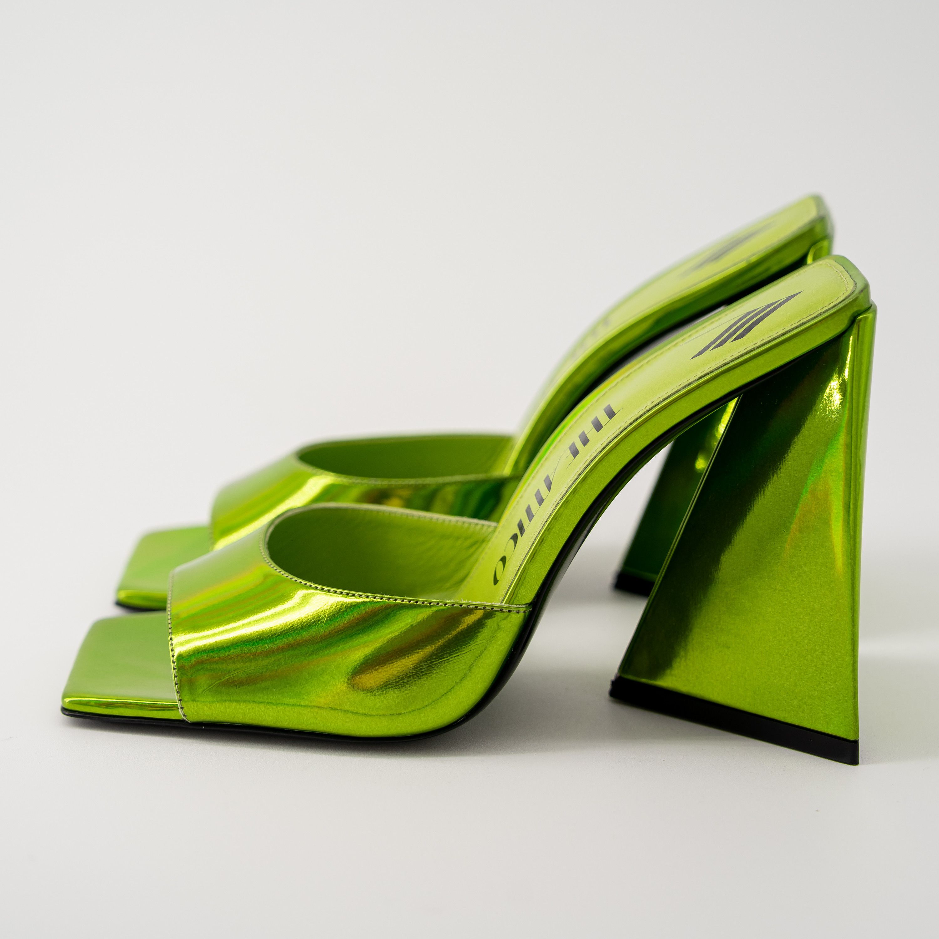 The Attico 37.5 The Attico Devon Mules Heels Lime Green Size US 7.5 / IT 37.5 - 3 Thumbnail
