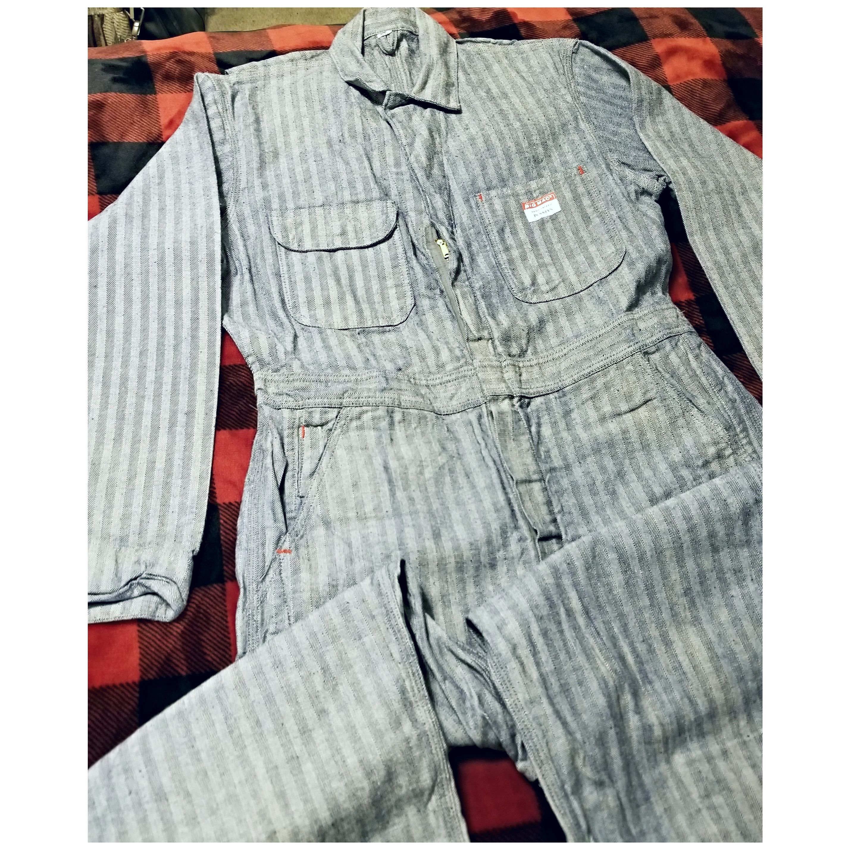 RRL Ralph Lauren ☆RARE☆VTG 1950S BIG MAC HERRINGBONE SELVEDGE DENIM COVERALLS Size US 36 / EU 52 - 5 Thumbnail