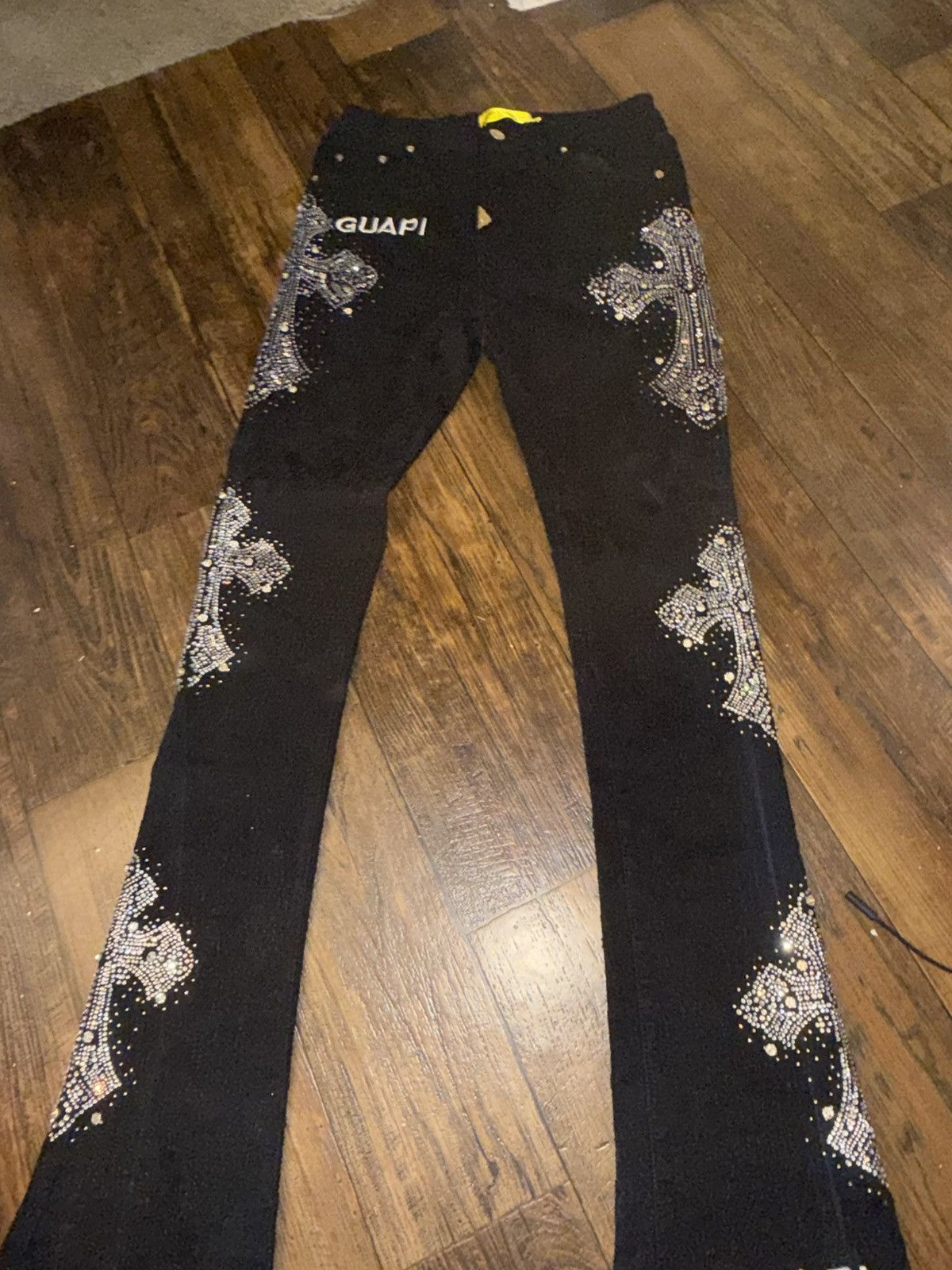 GUAPI Guapi Vintage Black Distressed Cross Denim Size US 32 / EU 48 - 4 Thumbnail