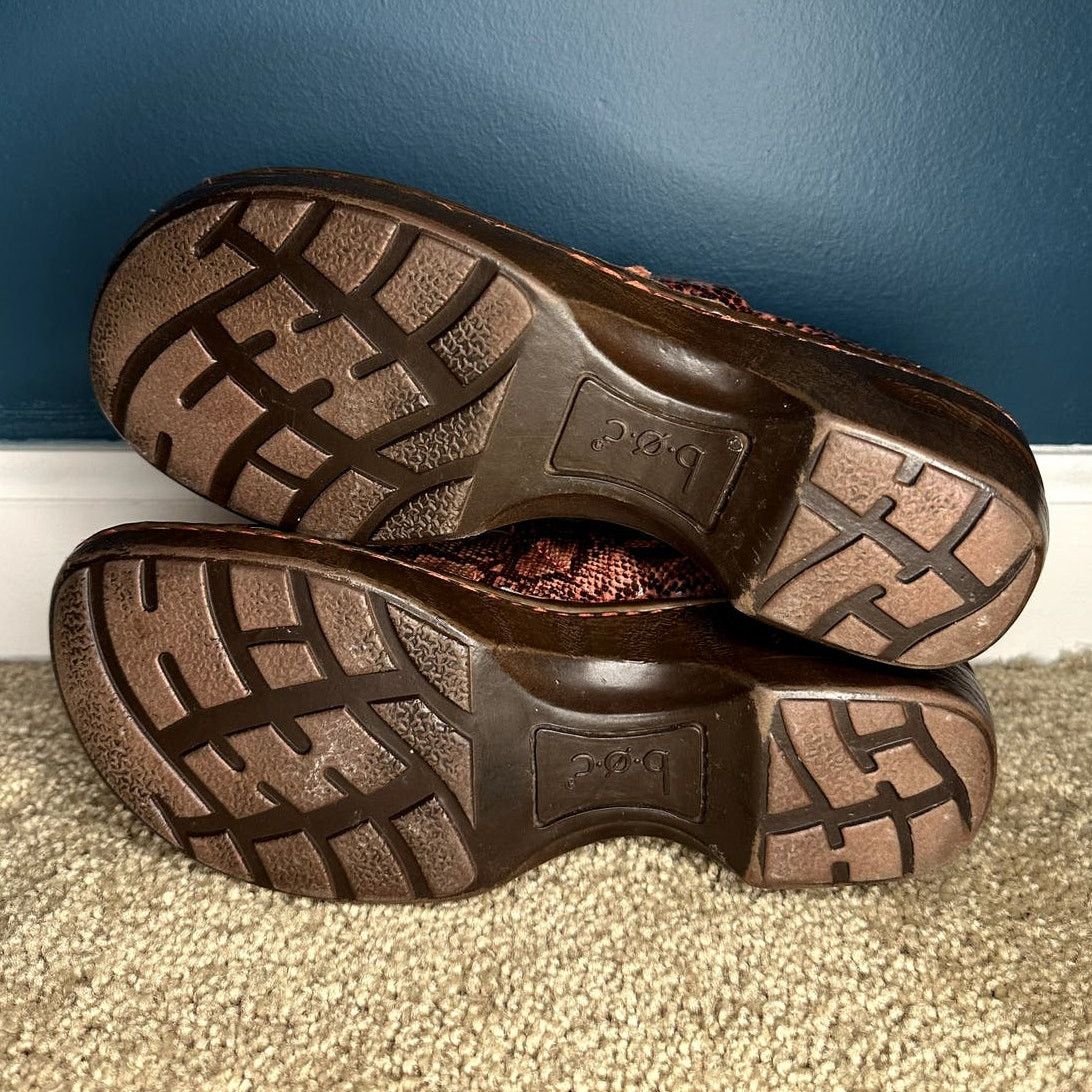 Other B.O.C Faux Leather Snakeskin Print Clogs Shoes Dark Pink 7.5 Size US 7.5 / IT 37.5 - 10 Thumbnail