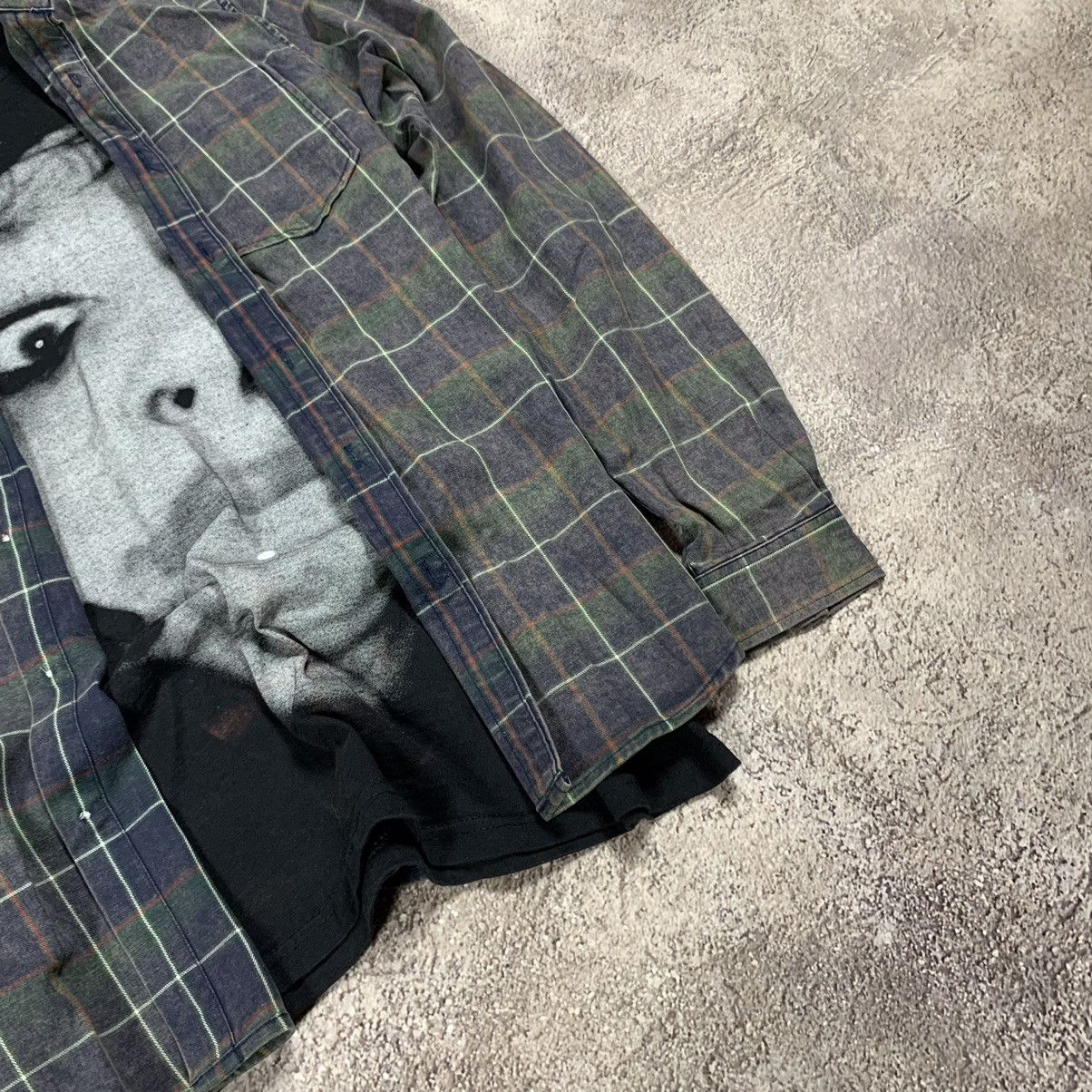 Vintage Vintage 90s Grunge Plaid Shirt Graphic Print Punk Bleached M Size US M / EU 48-50 / 2 - 3 Thumbnail