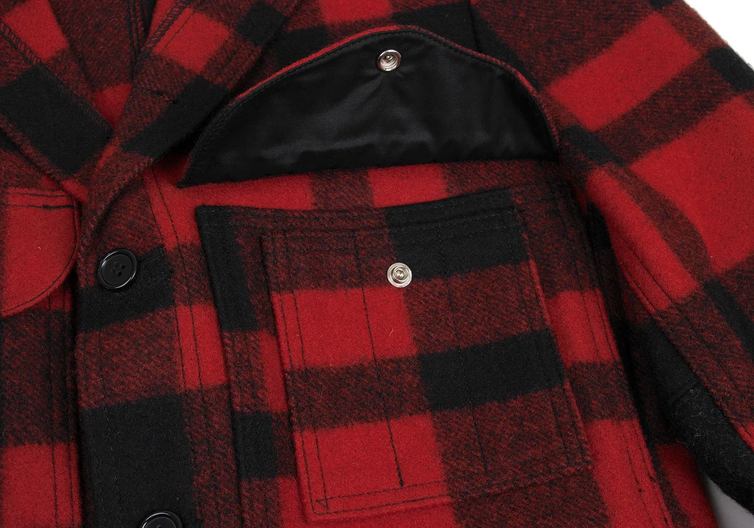 Junya Watanabe Red and Black Gingham Check Leather Elbow Patch Jacket Size US S / EU 44-46 / 1 - 5 Thumbnail