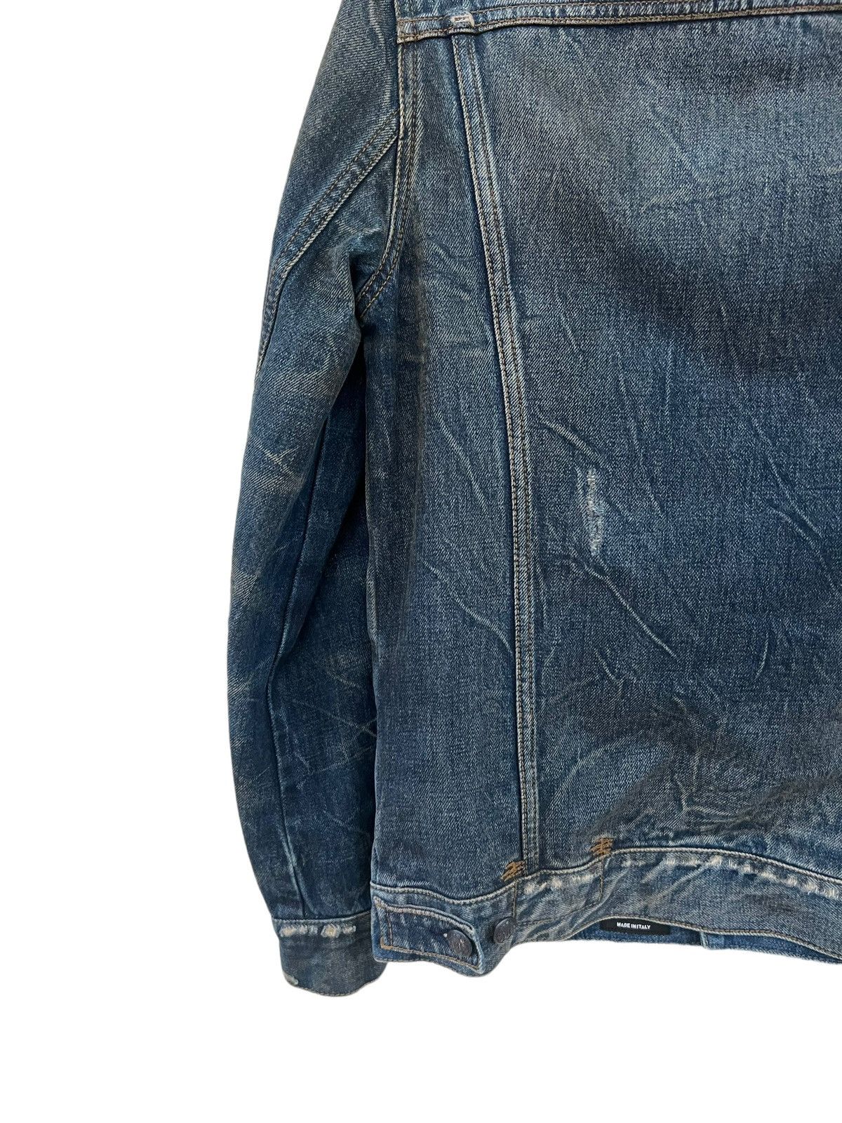 R13 R13 Italy Distressed Waxed Denim Trucker Jacket Type 3 Size US XS / EU 42 / 0 - 18 Thumbnail