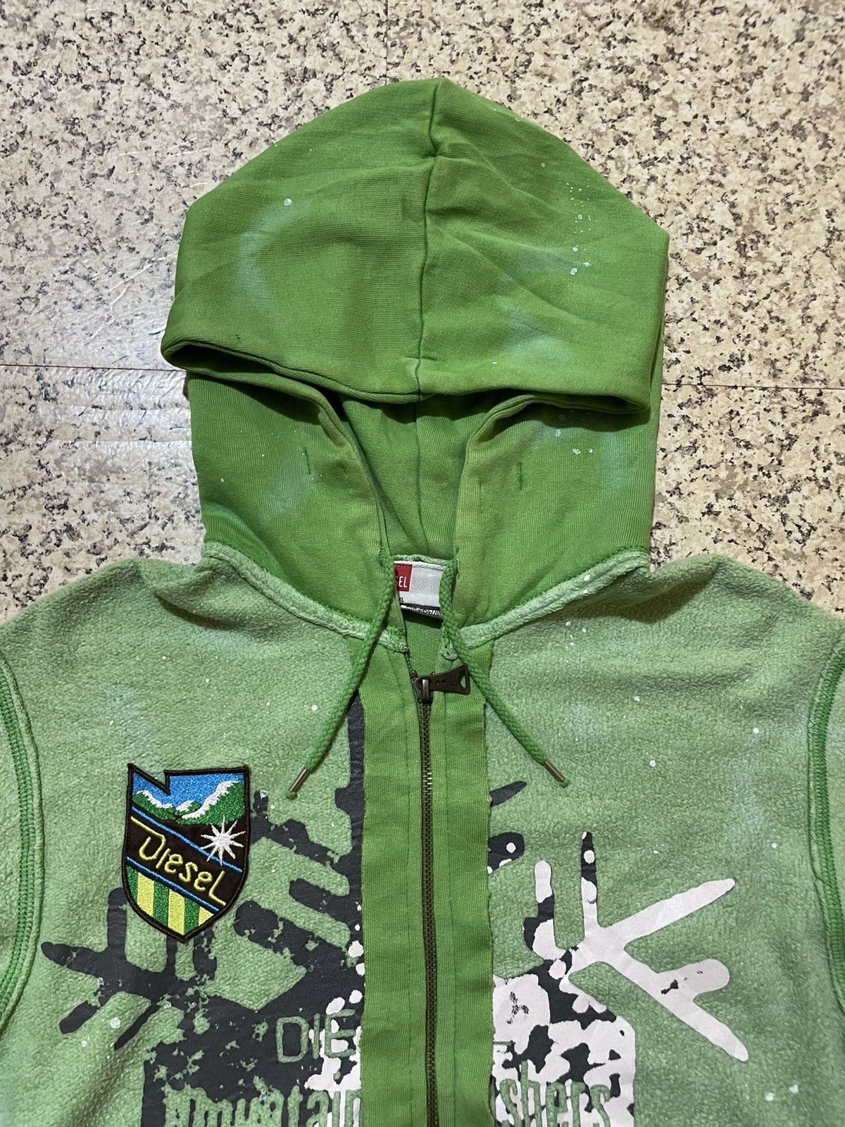 Diesel Vintage Diesel Y2k Grunge Style Distressed Full-Zip Hoodie Size XL / US 12-14 / IT 48-50 - 10 Thumbnail