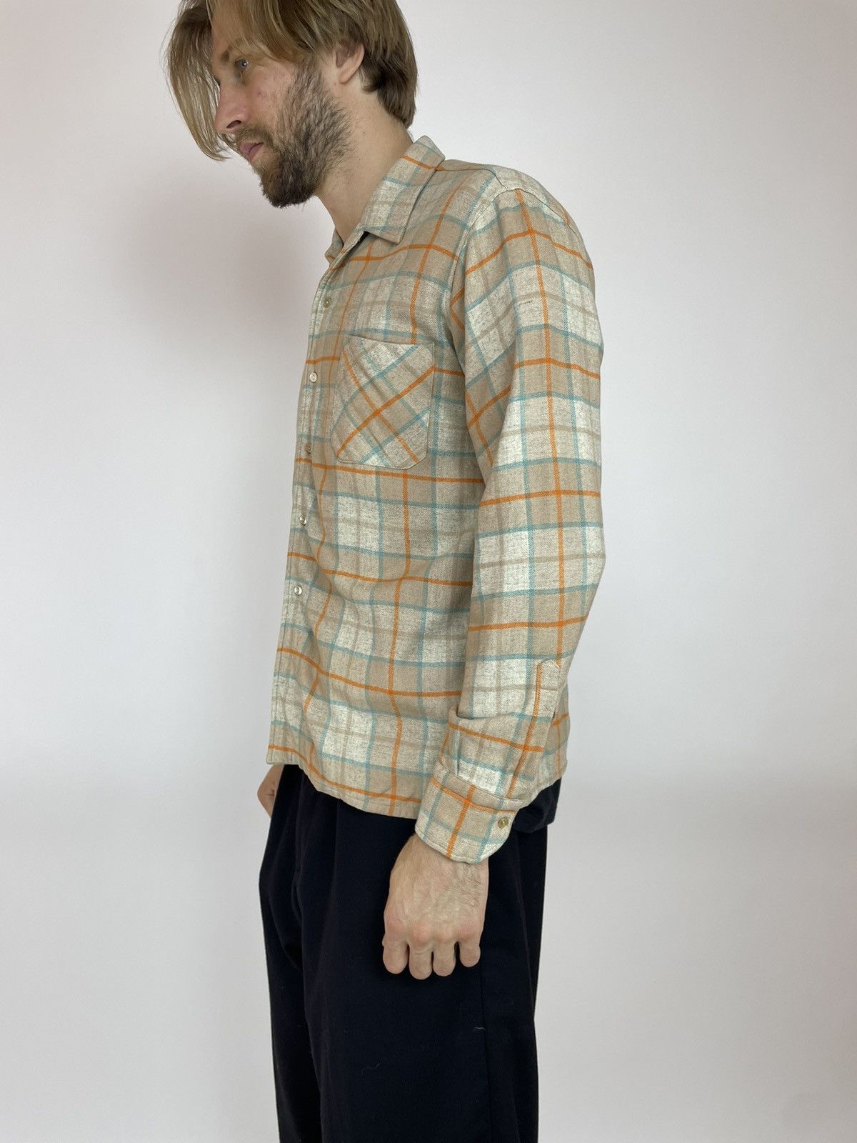 Vintage S. INZERILLO PALERMO Wool Vintage plaid shirt long sleeve Size US M / EU 48-50 / 2 - 6 Thumbnail